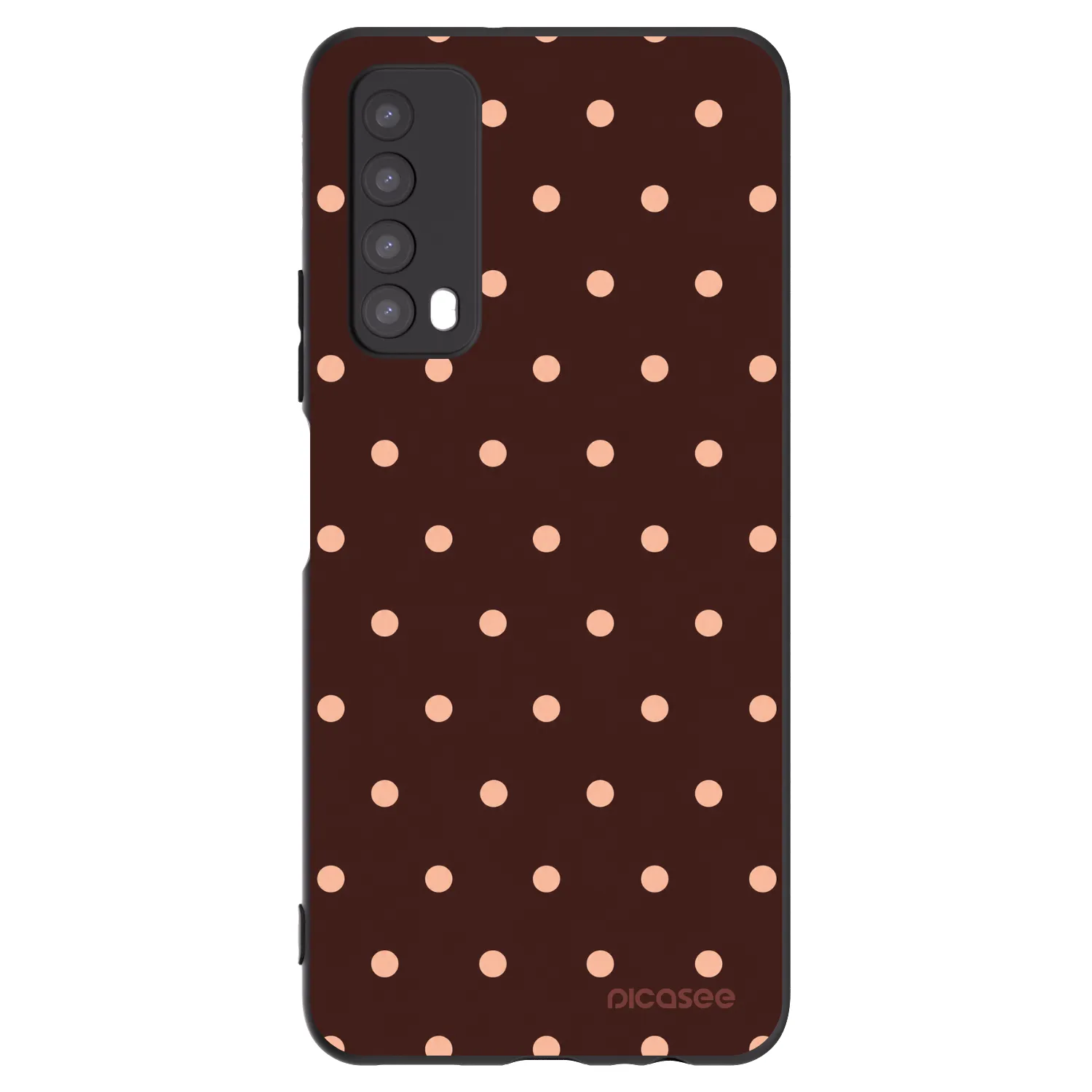 Picasee silikónový čierny obal pre Huawei P Smart 2021 - Peach Dots & Chocolate