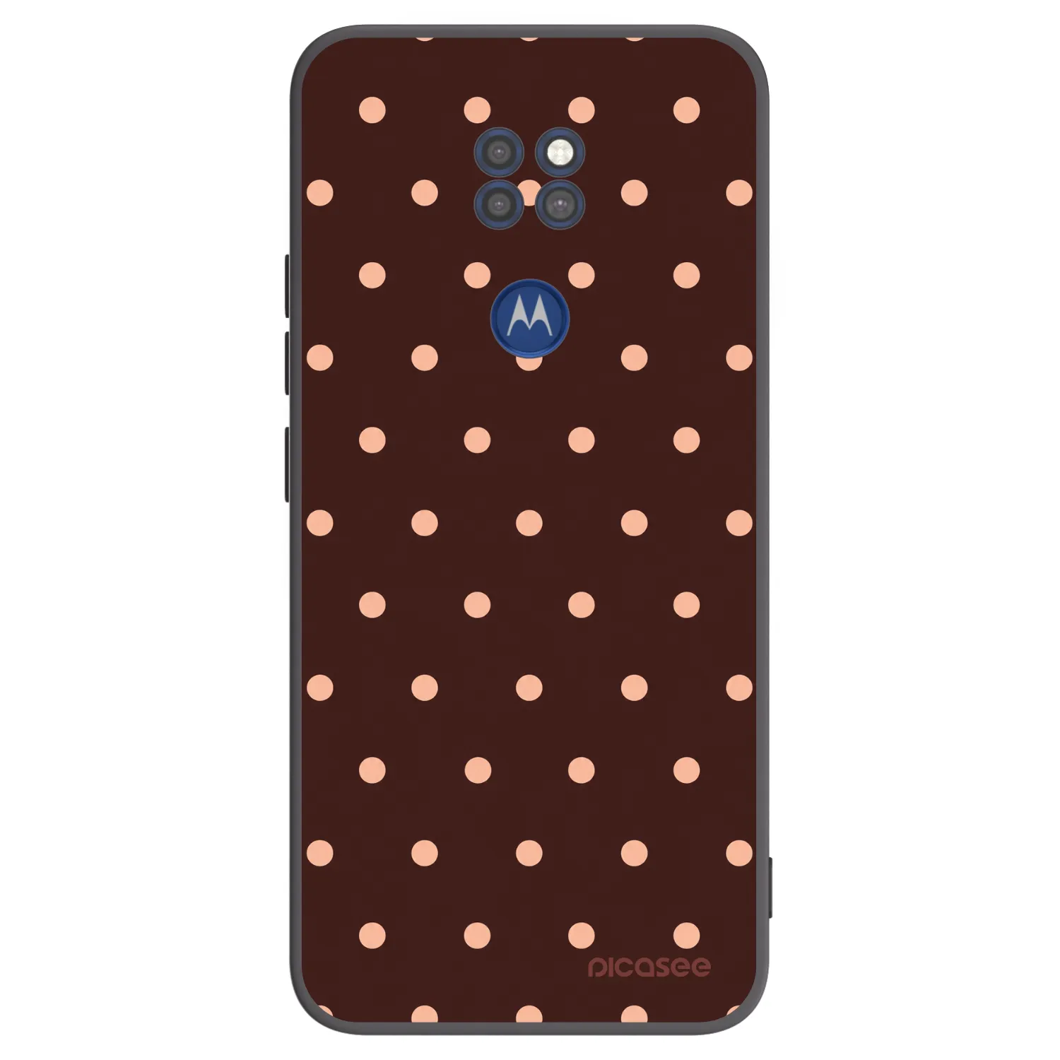 Picasee silikónový čierny obal pre Motorola Moto G9 Play - Peach Dots & Chocolate
