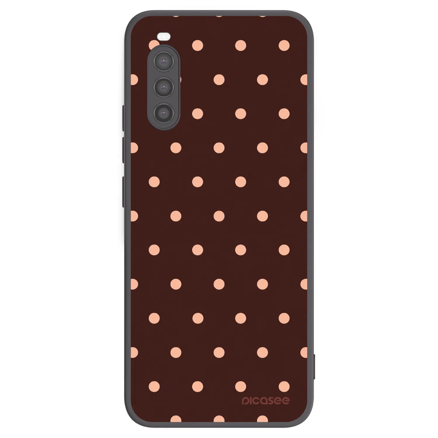 Picasee silikónový čierny obal pre Sony Xperia 10 II - Peach Dots & Chocolate