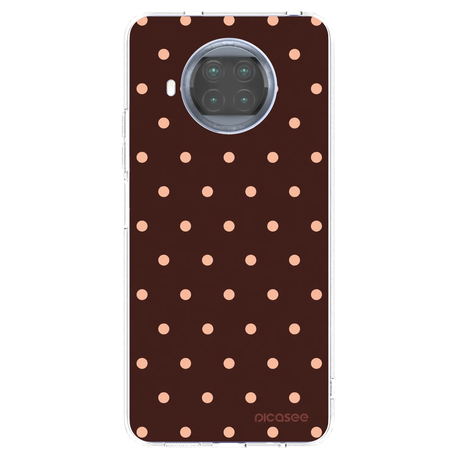 Picasee silikónový prehľadný obal pre Xiaomi Mi 10T Lite - Peach Dots & Chocolate