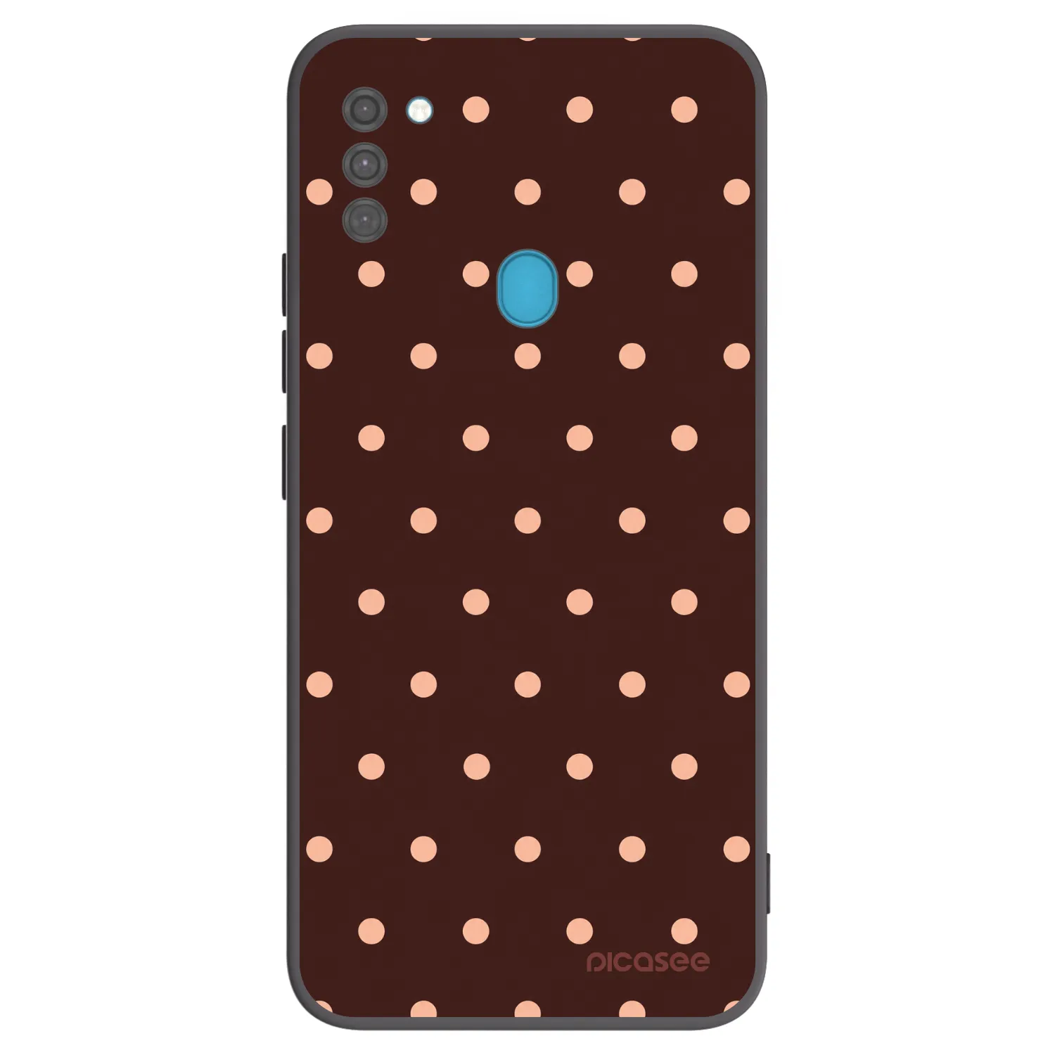 Picasee silikónový čierny obal pre Samsung Galaxy M11 - Peach Dots & Chocolate