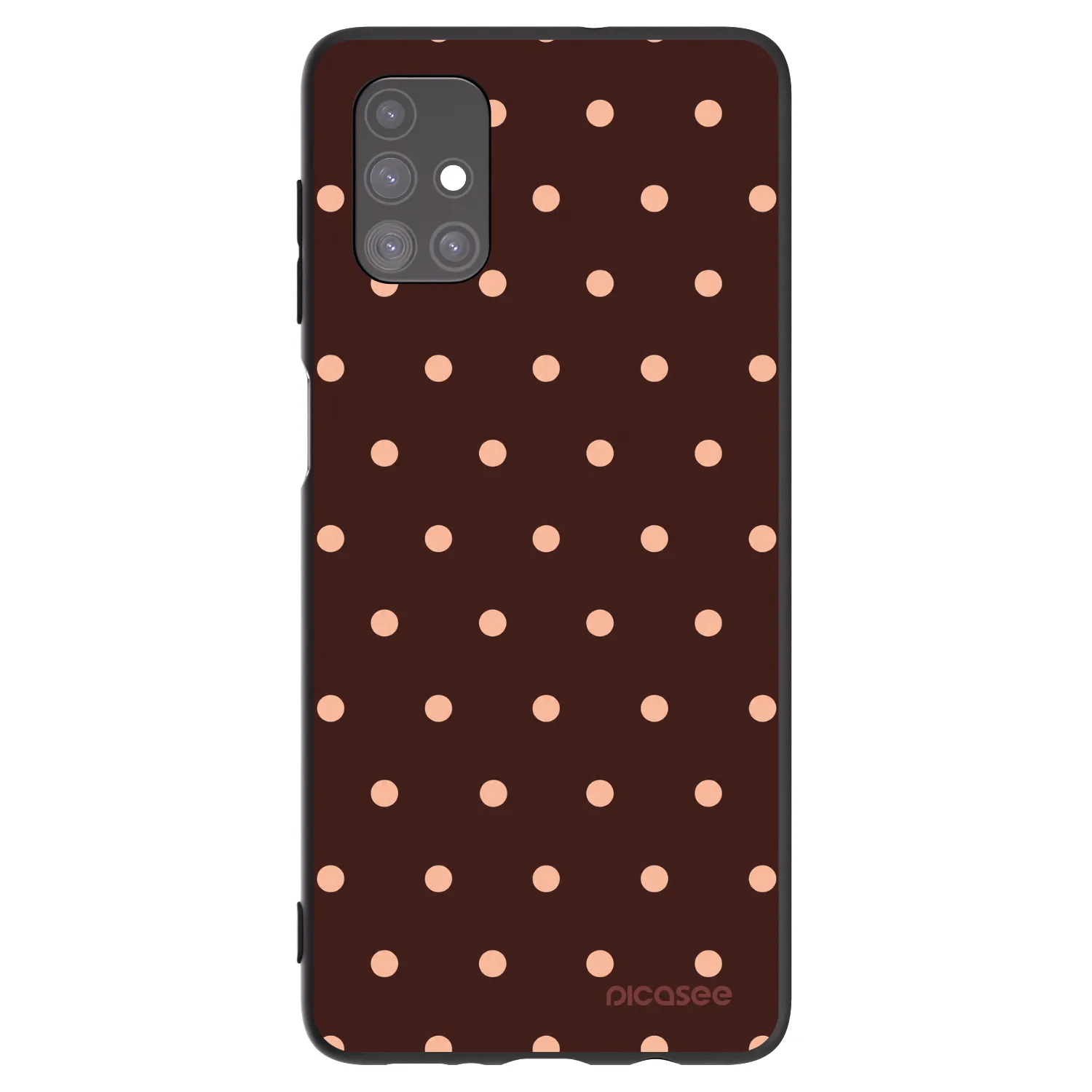 Picasee silikónový čierny obal pre Samsung Galaxy M51 M515F - Peach Dots & Chocolate