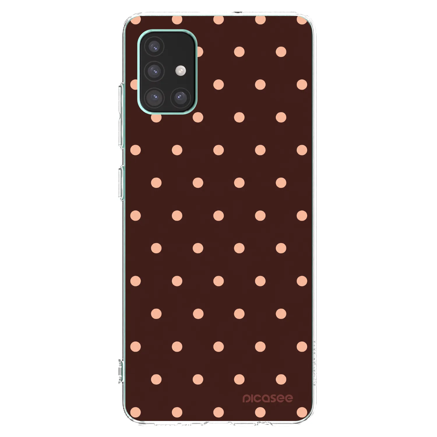 Picasee silikónový prehľadný obal pre Samsung Galaxy M51 M515F - Peach Dots & Chocolate