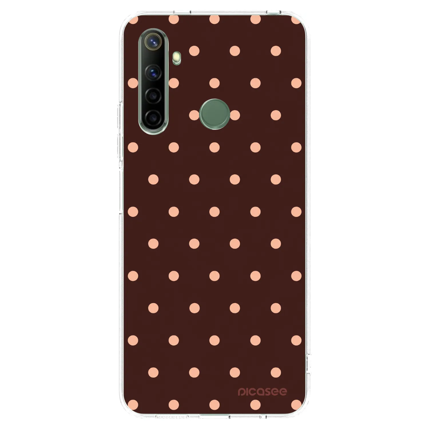 Picasee silikónový prehľadný obal pre Realme 6i - Peach Dots & Chocolate