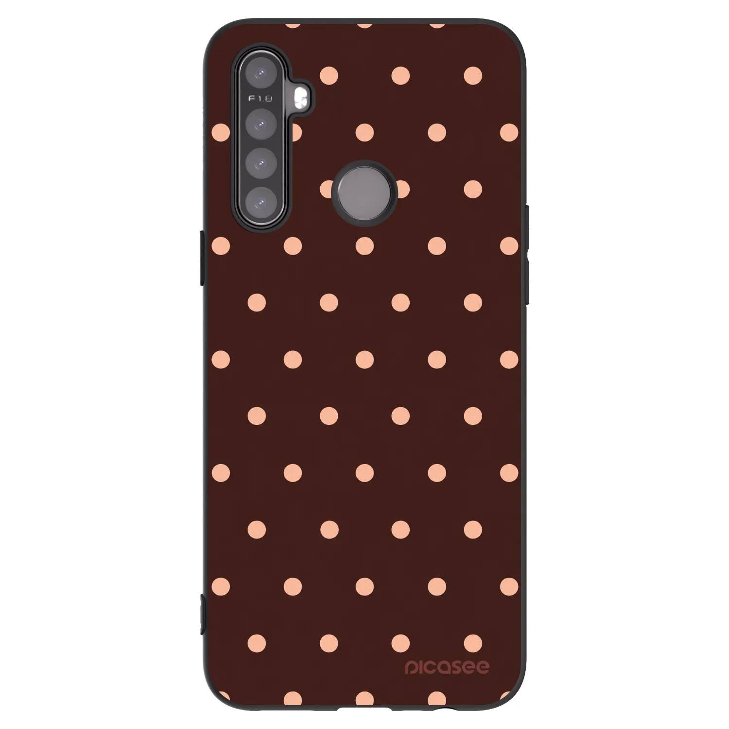 Picasee silikónový čierny obal pre Realme 5 - Peach Dots & Chocolate