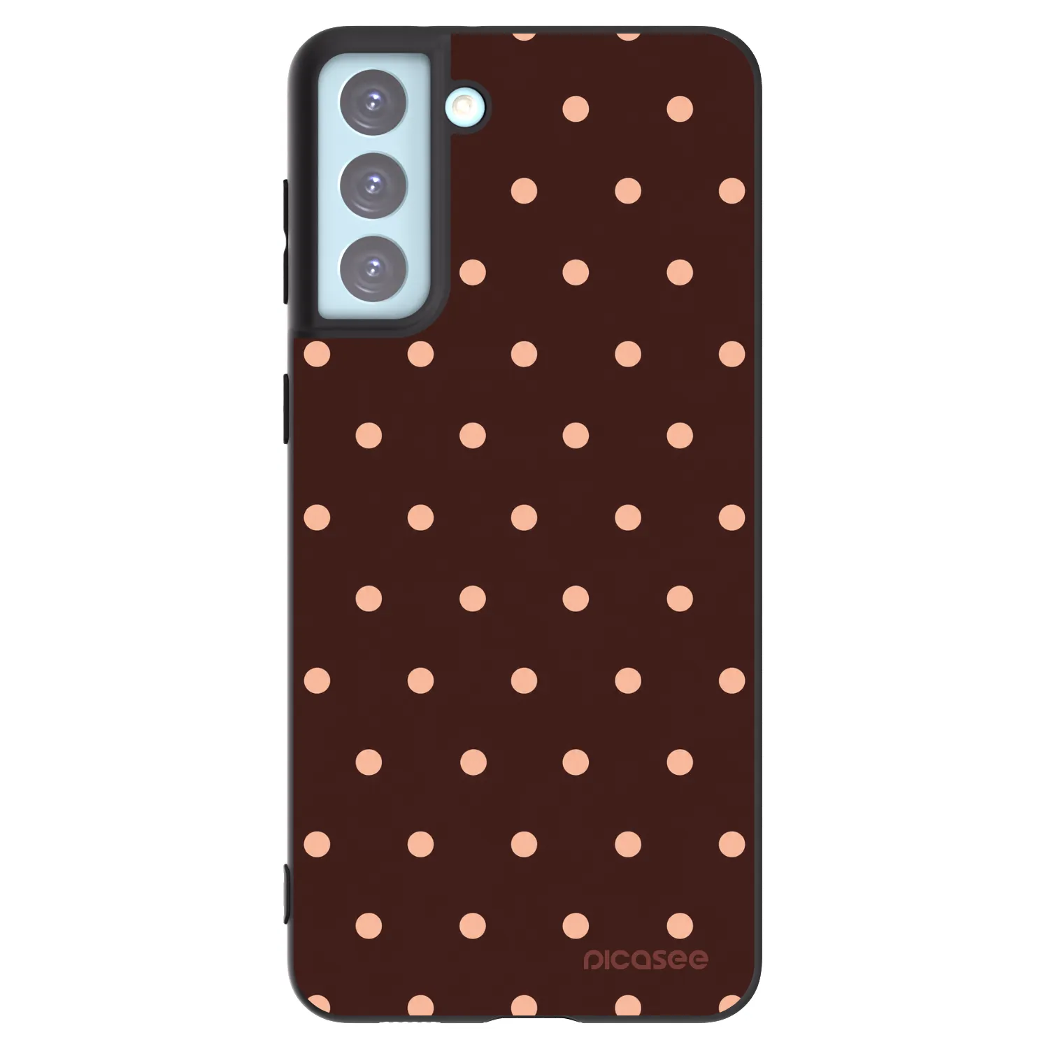 Picasee silikónový čierny obal pre Samsung Galaxy S21+ 5G G996F - Peach Dots & Chocolate