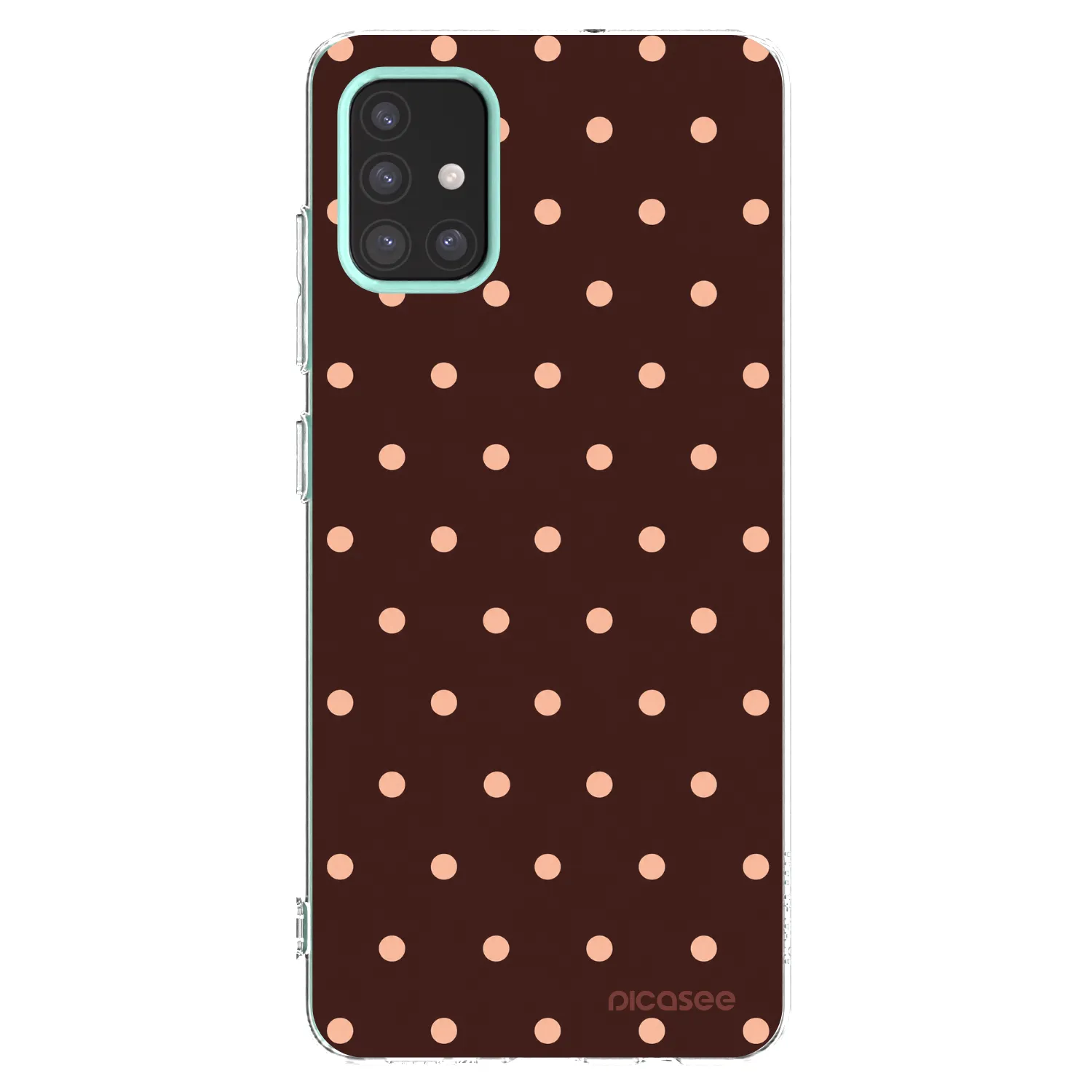 Picasee silikónový prehľadný obal pre Samsung Galaxy M31s - Peach Dots & Chocolate