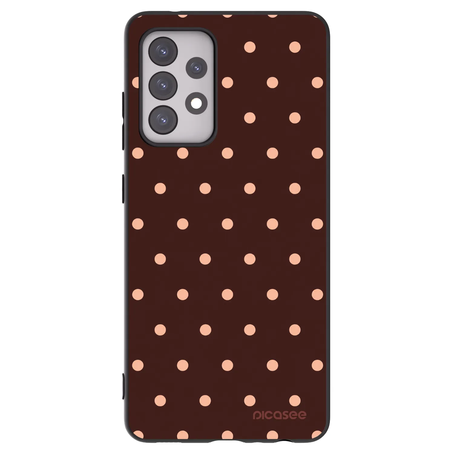 Picasee silikónový čierny obal pre Samsung Galaxy A52 5G A525F - Peach Dots & Chocolate