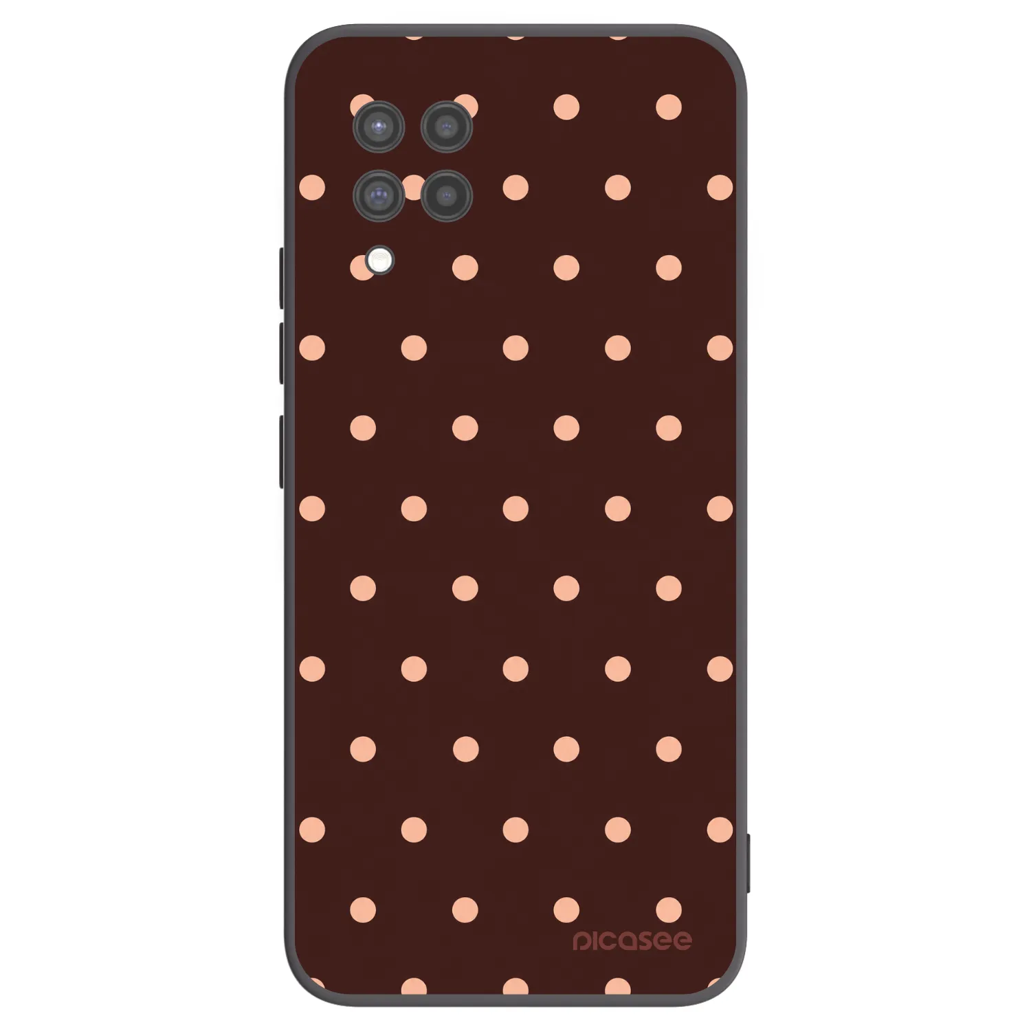 Picasee silikónový čierny obal pre Samsung Galaxy A42 A426B - Peach Dots & Chocolate