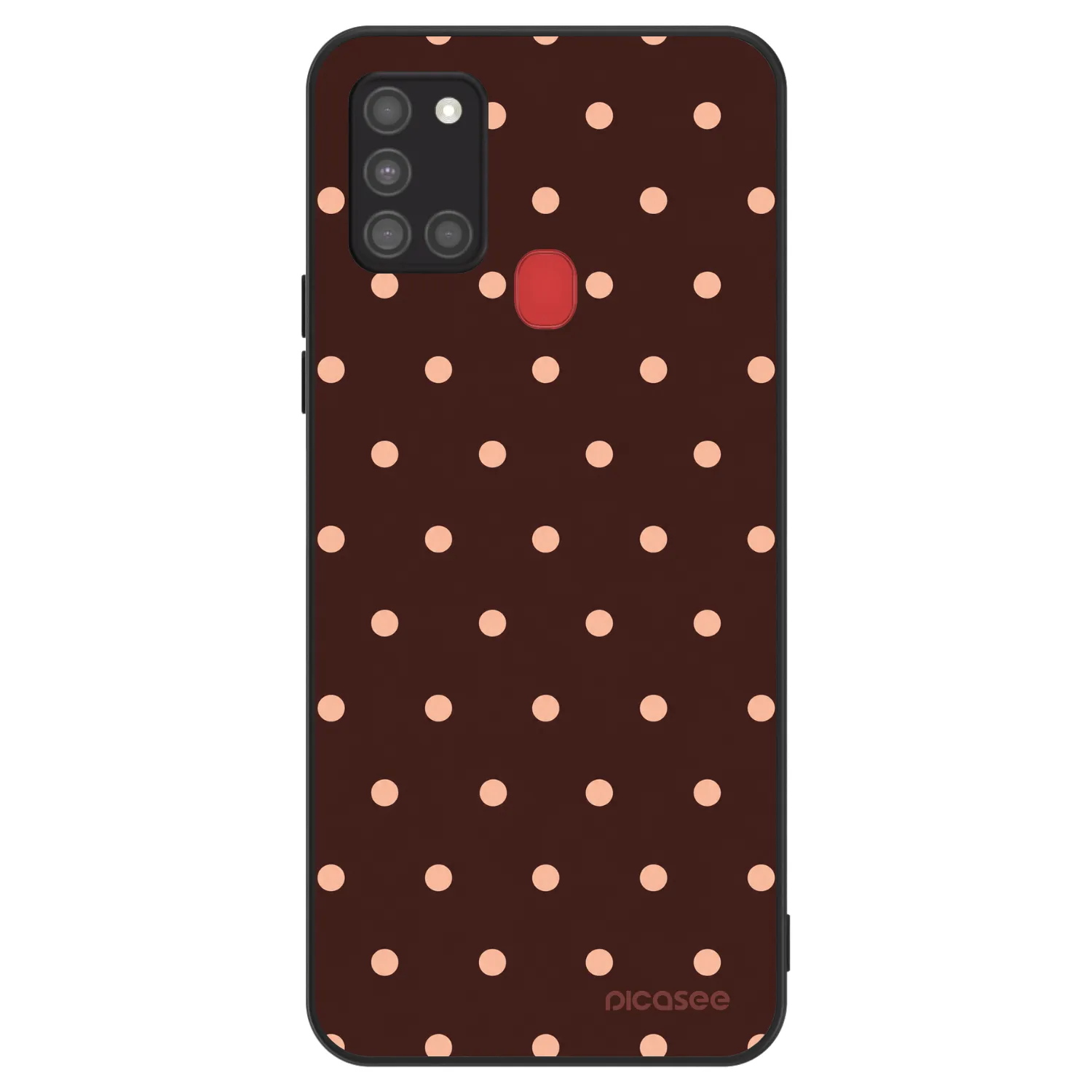 Picasee ULTIMATE CASE pro Samsung Galaxy A21s - Peach Dots & Chocolate