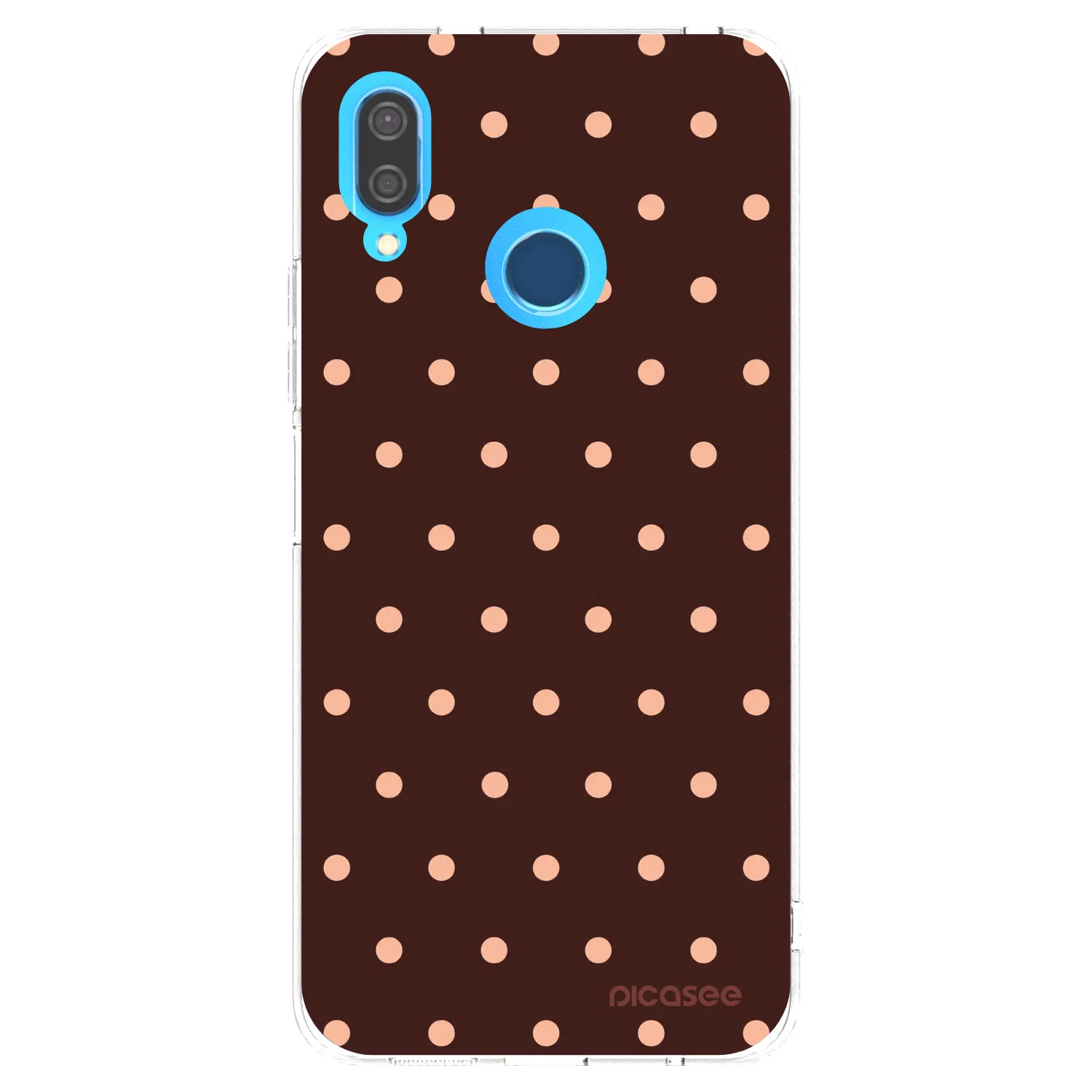Picasee silikónový prehľadný obal pre Huawei P20 Lite - Peach Dots & Chocolate