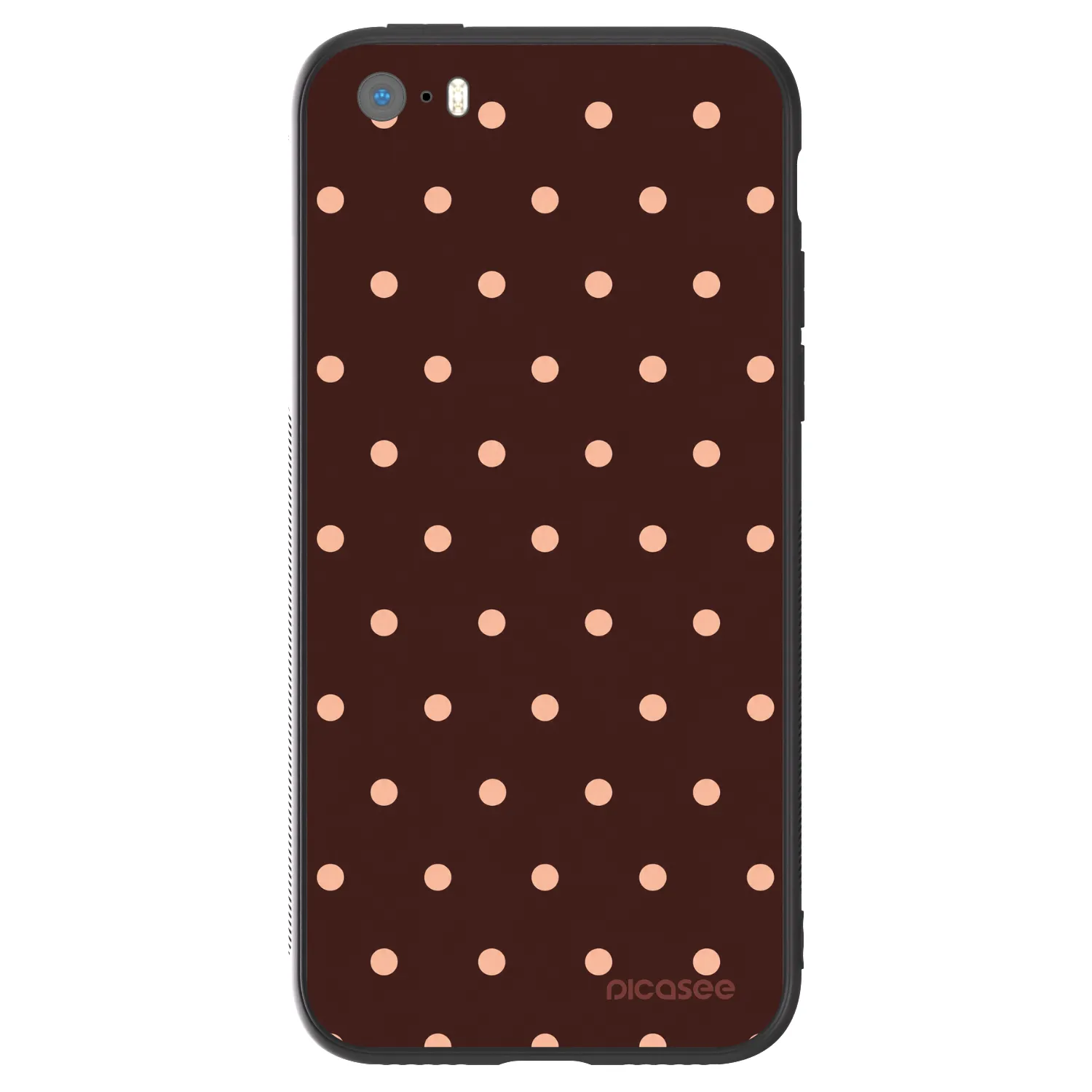 Picasee ULTIMATE CASE pro Apple iPhone 5/5S/SE - Peach Dots & Chocolate