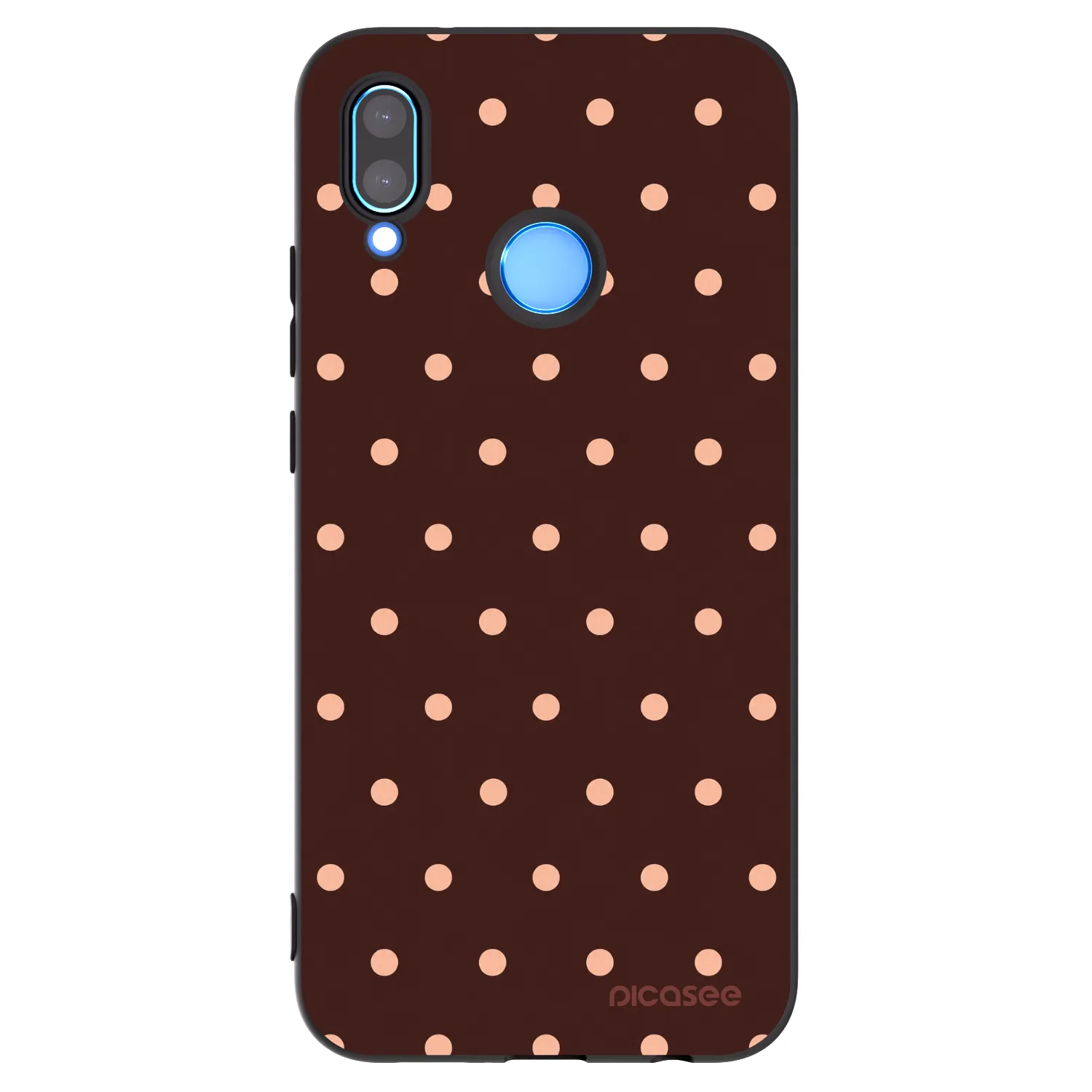 Picasee silikónový čierny obal pre Huawei P20 Lite - Peach Dots & Chocolate