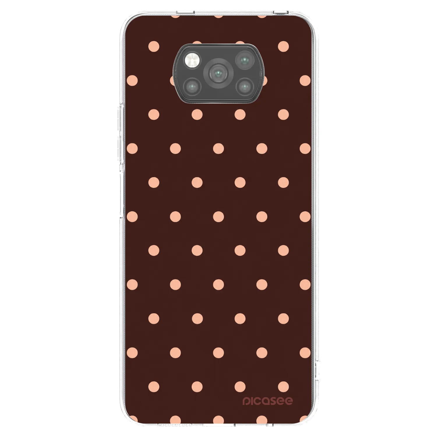 Picasee silikónový čierny obal pre Xiaomi Poco X3 Pro - Peach Dots & Chocolate