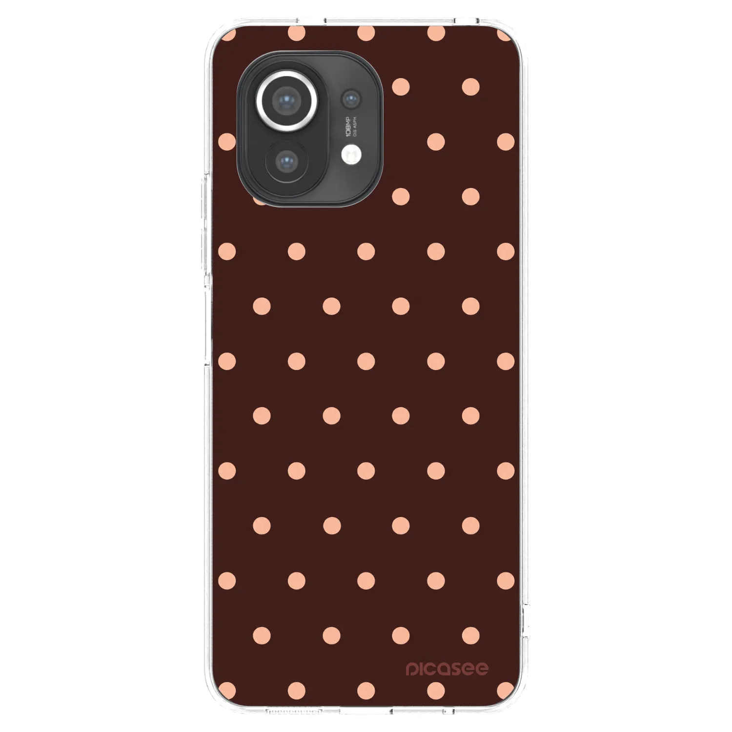 Picasee silikónový prehľadný obal pre Xiaomi Mi 11 - Peach Dots & Chocolate