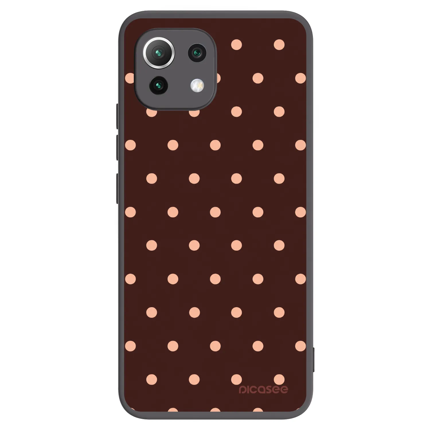 Picasee silikónový čierny obal pre Xiaomi Mi 11 Lite - Peach Dots & Chocolate