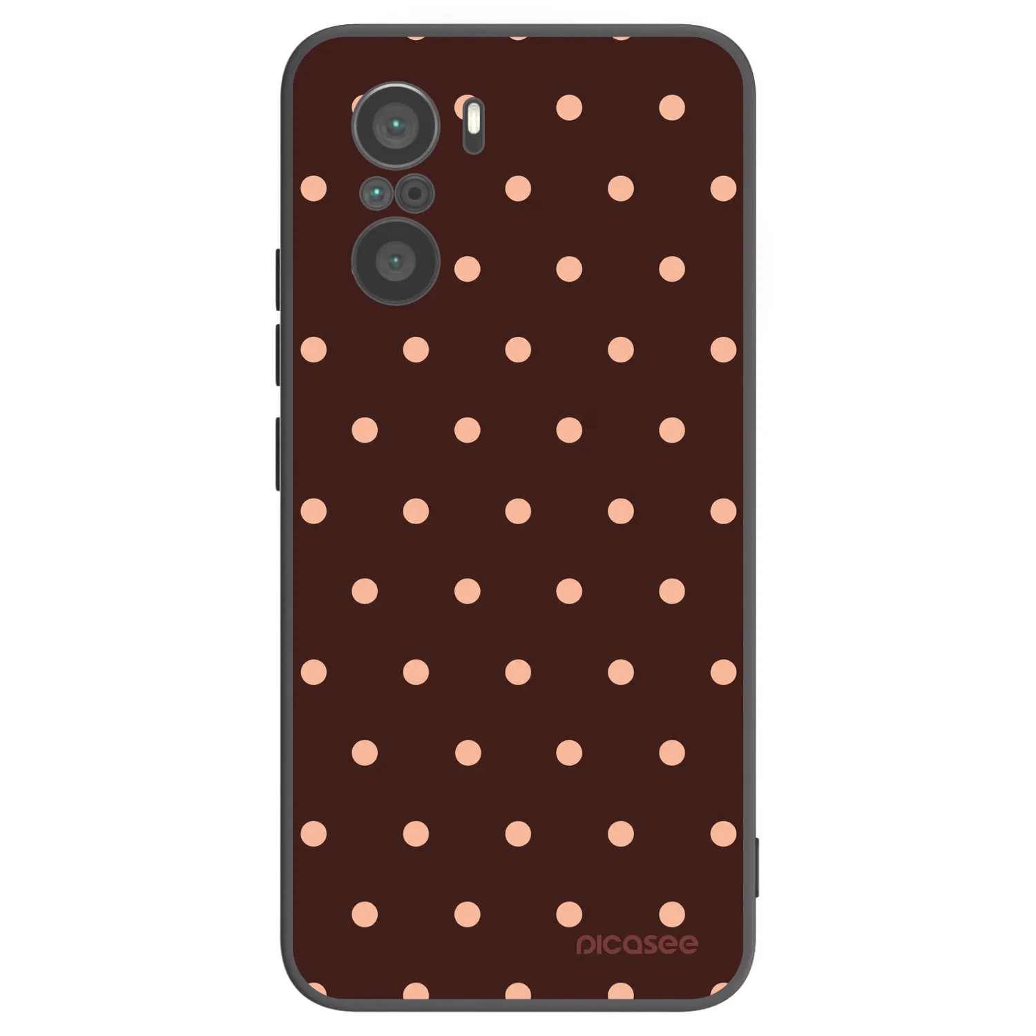 Picasee silikónový čierny obal pre Xiaomi Poco F3 - Peach Dots & Chocolate