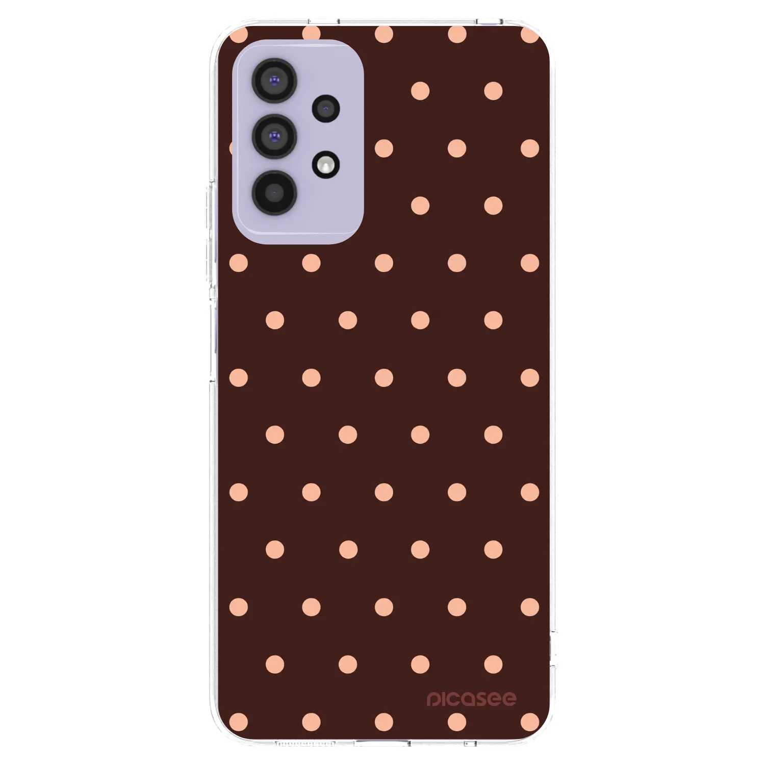 Picasee silikónový prehľadný obal pre Samsung Galaxy A32 4G SM-A325F - Peach Dots & Chocolate