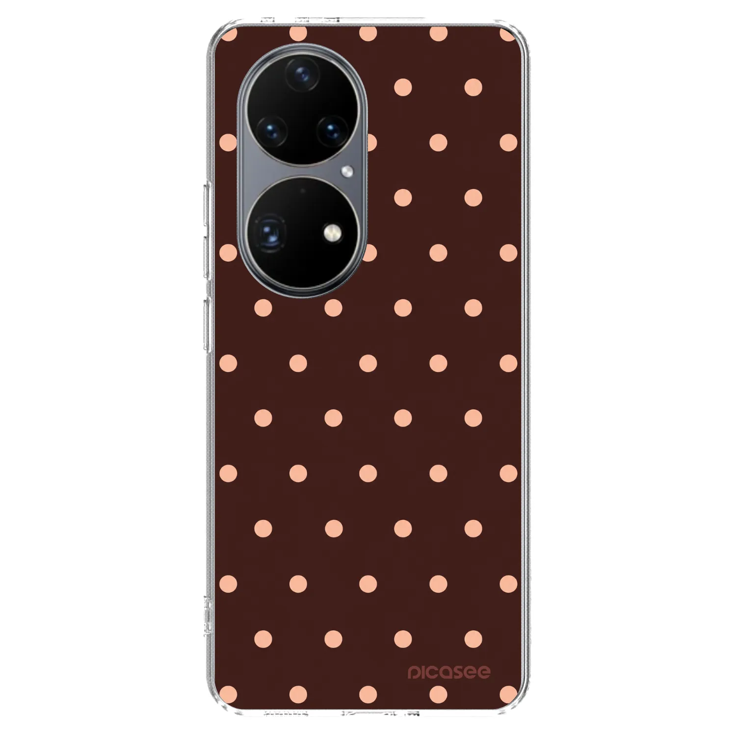 Picasee silikónový prehľadný obal pre Huawei P50 - Peach Dots & Chocolate