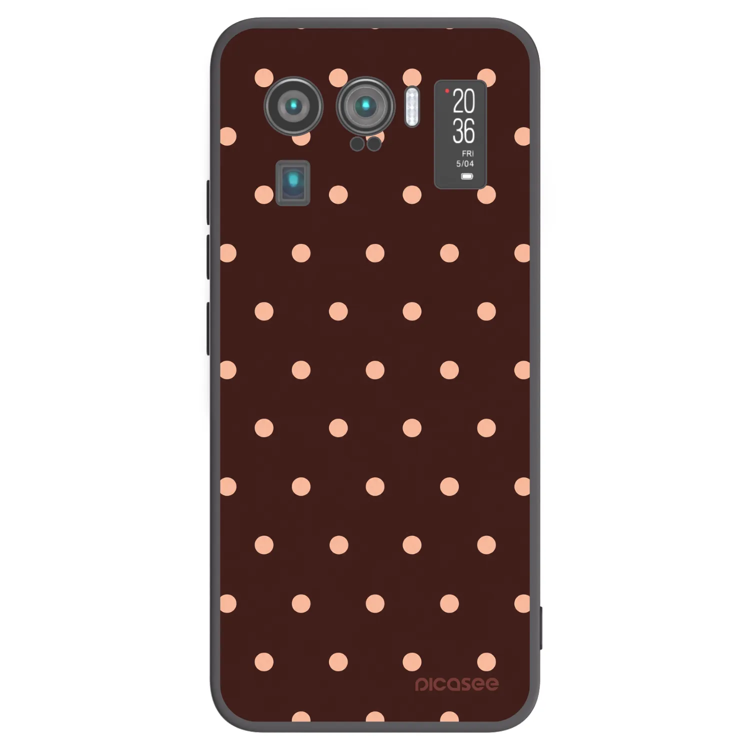 Picasee silikónový čierny obal pre Xiaomi Mi 11 Ultra - Peach Dots & Chocolate