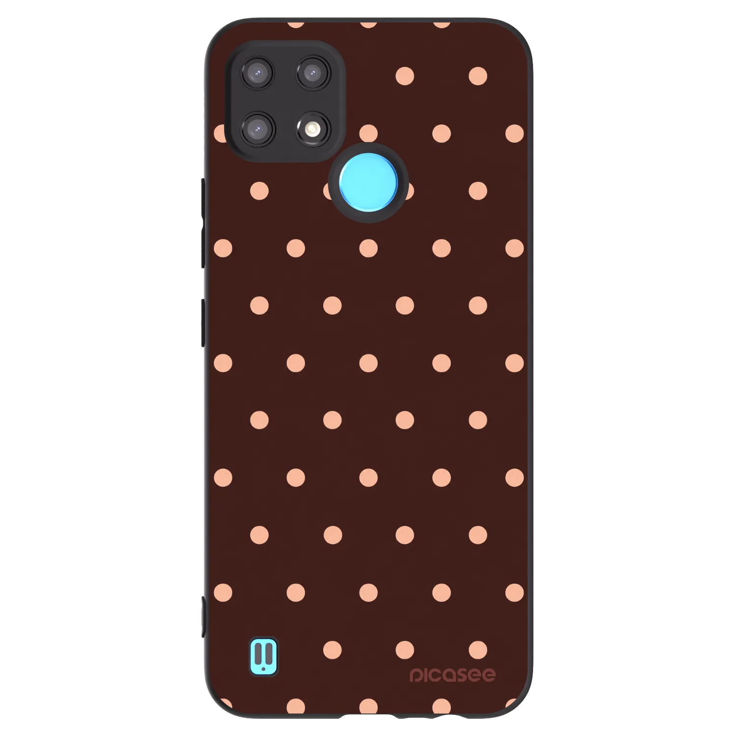 Picasee silikónový čierny obal pre Realme C21 - Peach Dots & Chocolate