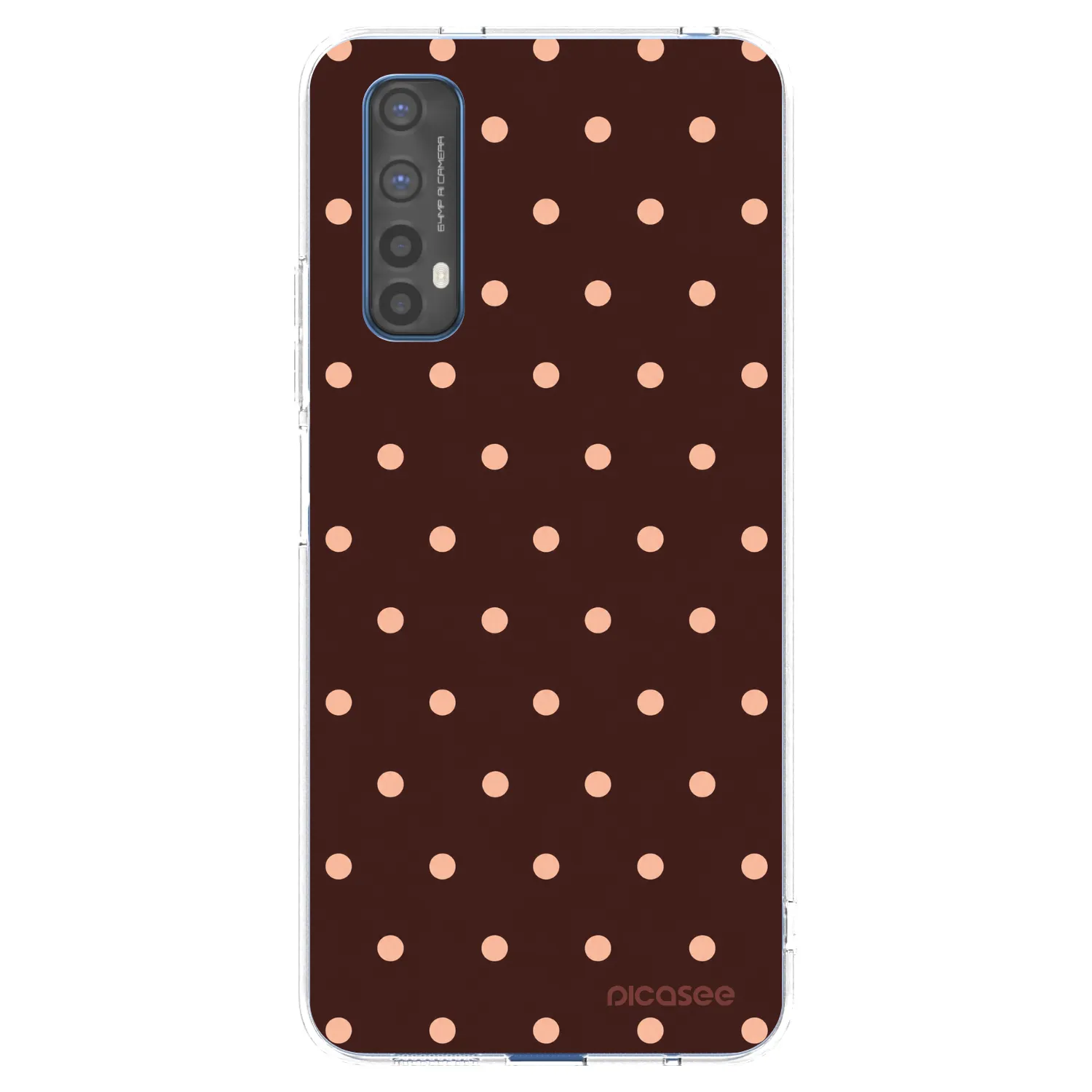 Picasee silikónový prehľadný obal pre Realme 7 - Peach Dots & Chocolate