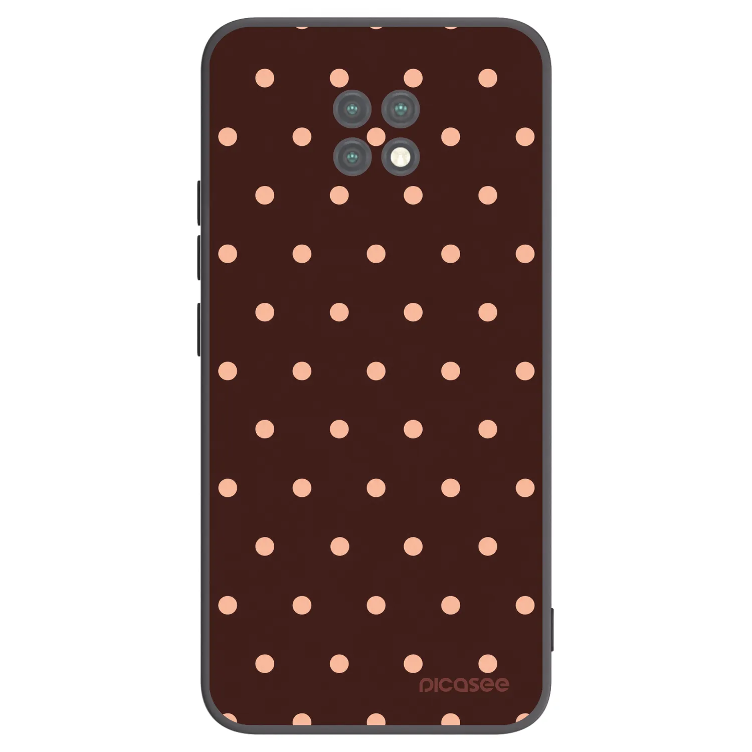 Picasee silikónový čierny obal pre Xiaomi Redmi Note 9T - Peach Dots & Chocolate