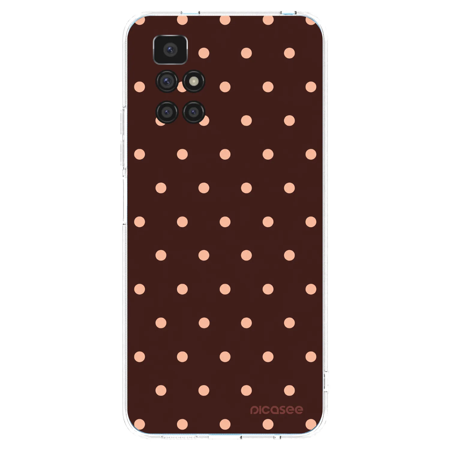 Picasee silikónový prehľadný obal pre Xiaomi Redmi 10 - Peach Dots & Chocolate