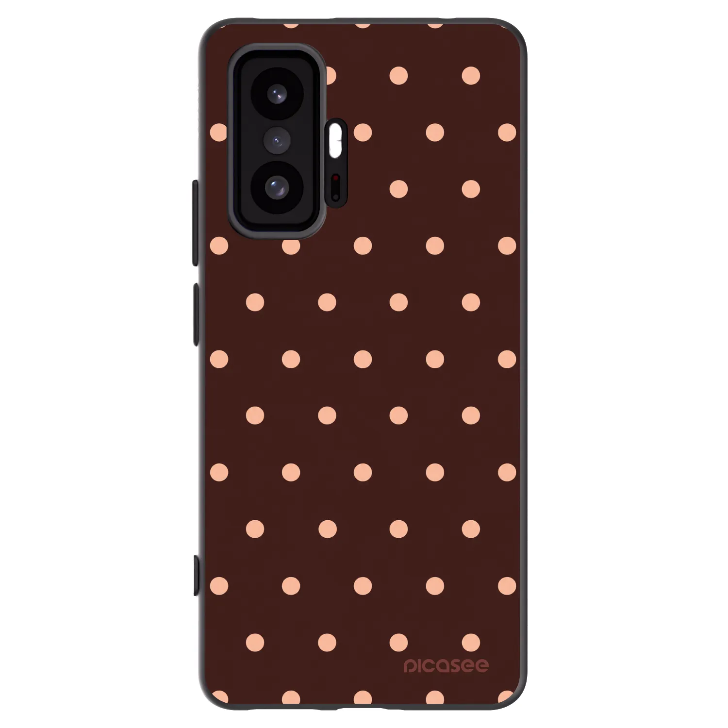 Picasee silikónový čierny obal pre Xiaomi 11T Pro - Peach Dots & Chocolate