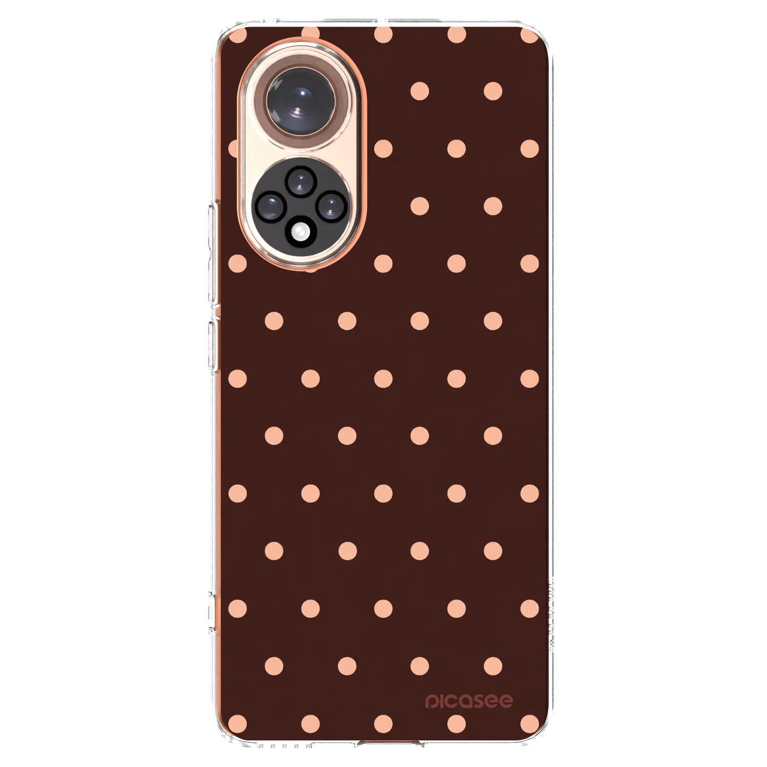 Picasee silikónový prehľadný obal pre Honor 50 5G - Peach Dots & Chocolate
