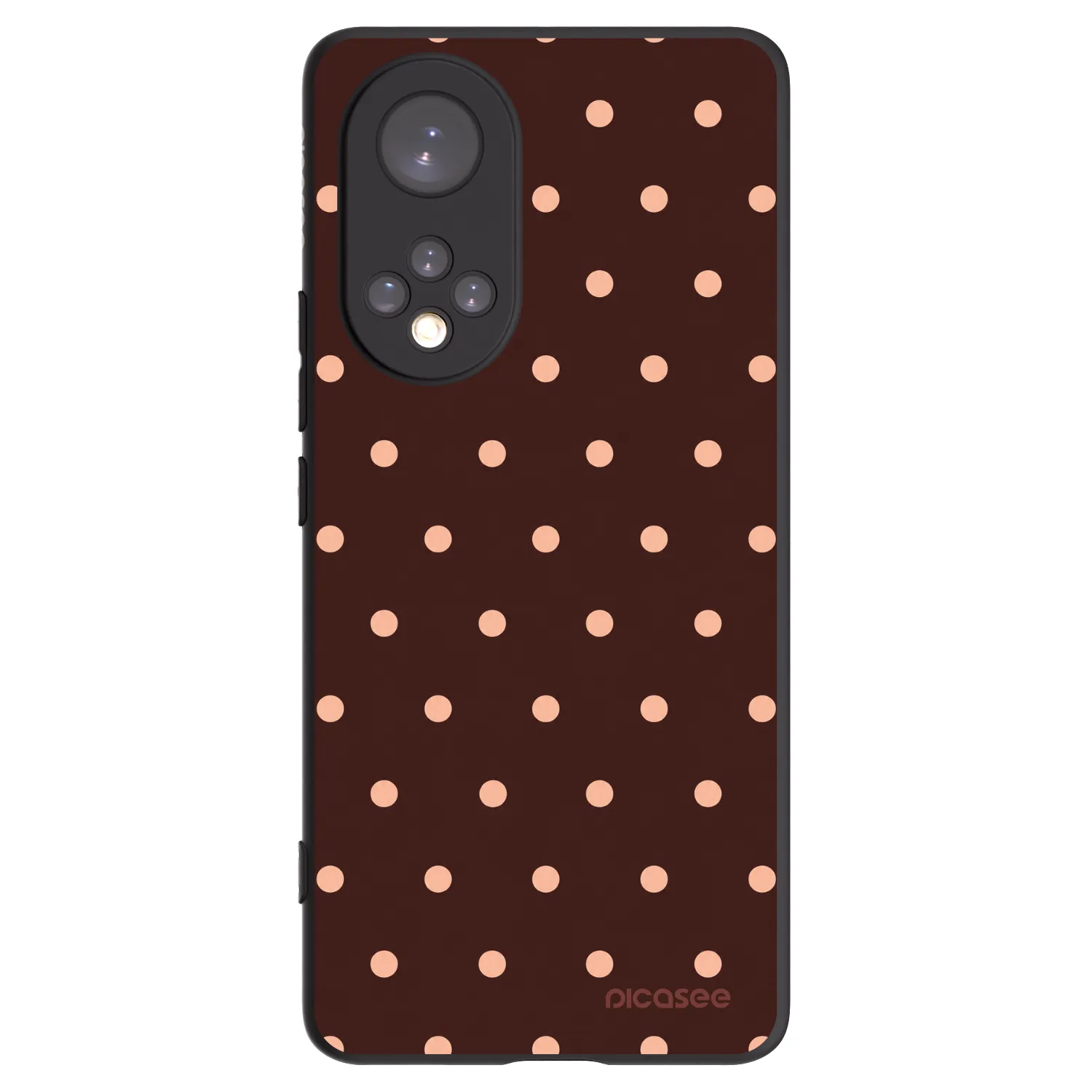 Picasee silikónový čierny obal pre Huawei Nova 9 - Peach Dots & Chocolate