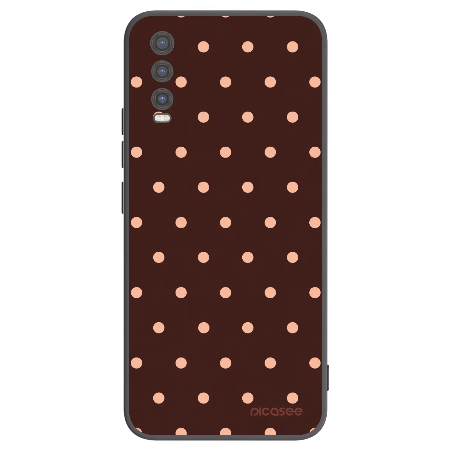 Picasee silikónový čierny obal pre Vivo Y20s - Peach Dots & Chocolate