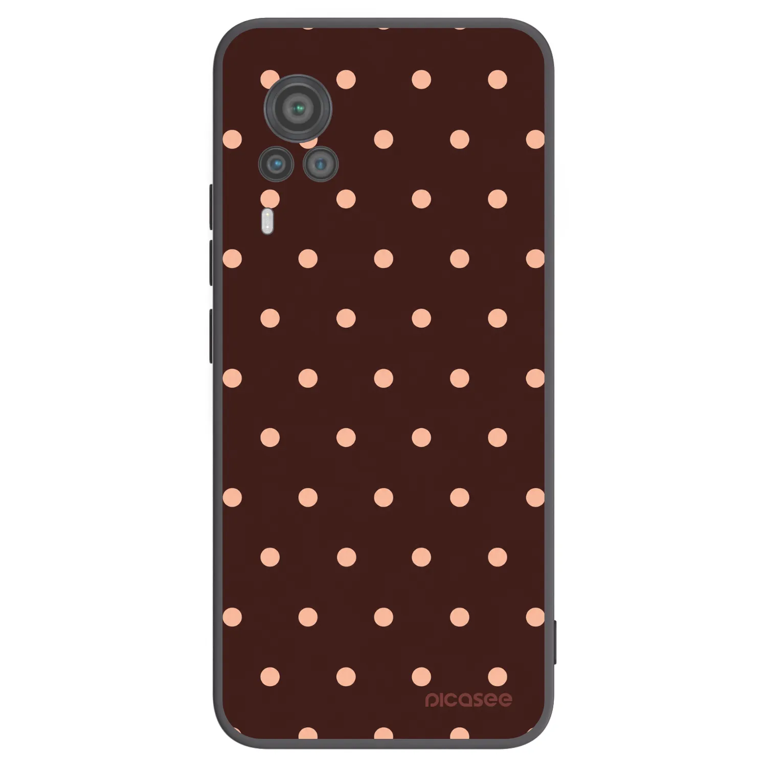 Picasee silikónový čierny obal pre Vivo X60 Pro 5G - Peach Dots & Chocolate
