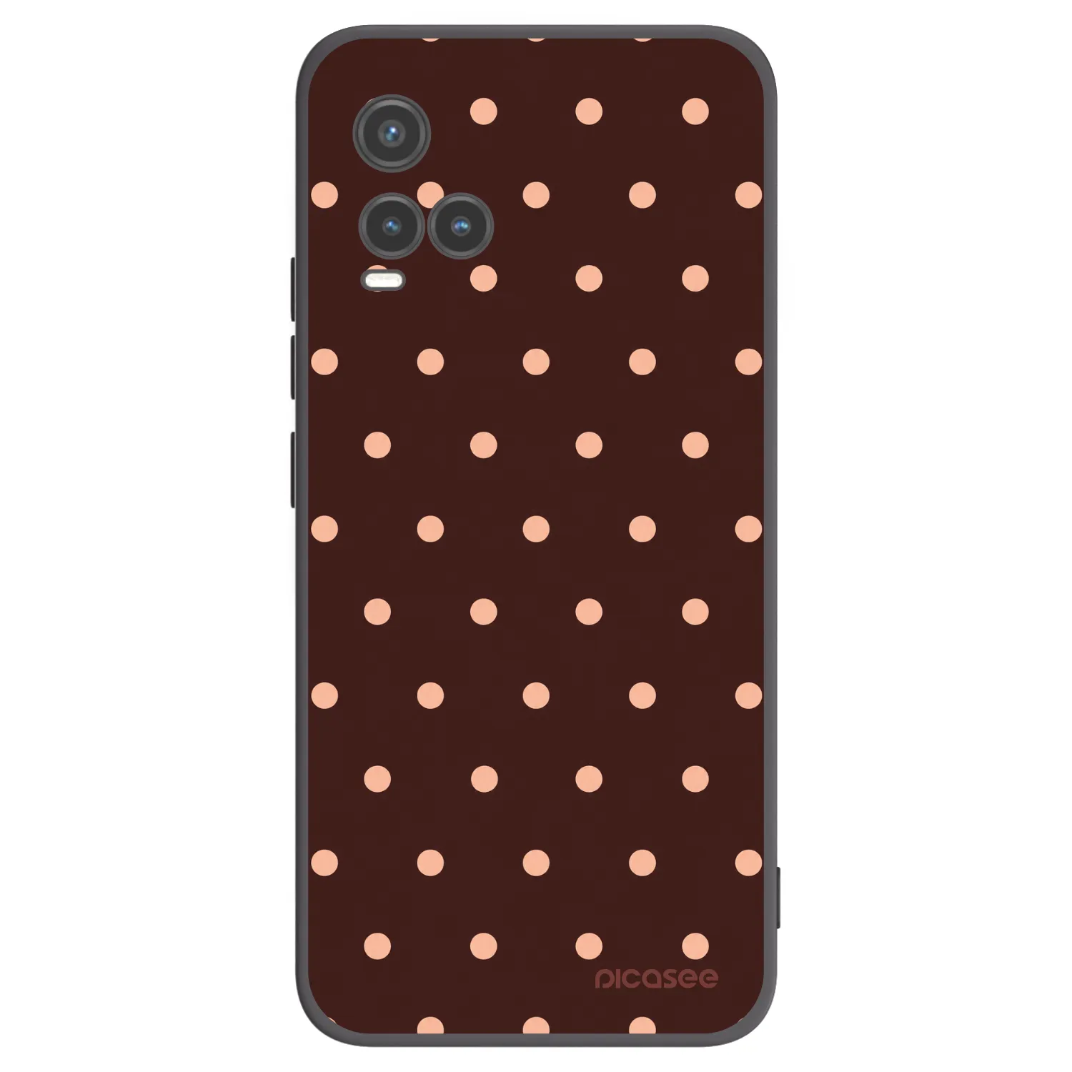 Picasee silikónový čierny obal pre Vivo Y33s - Peach Dots & Chocolate
