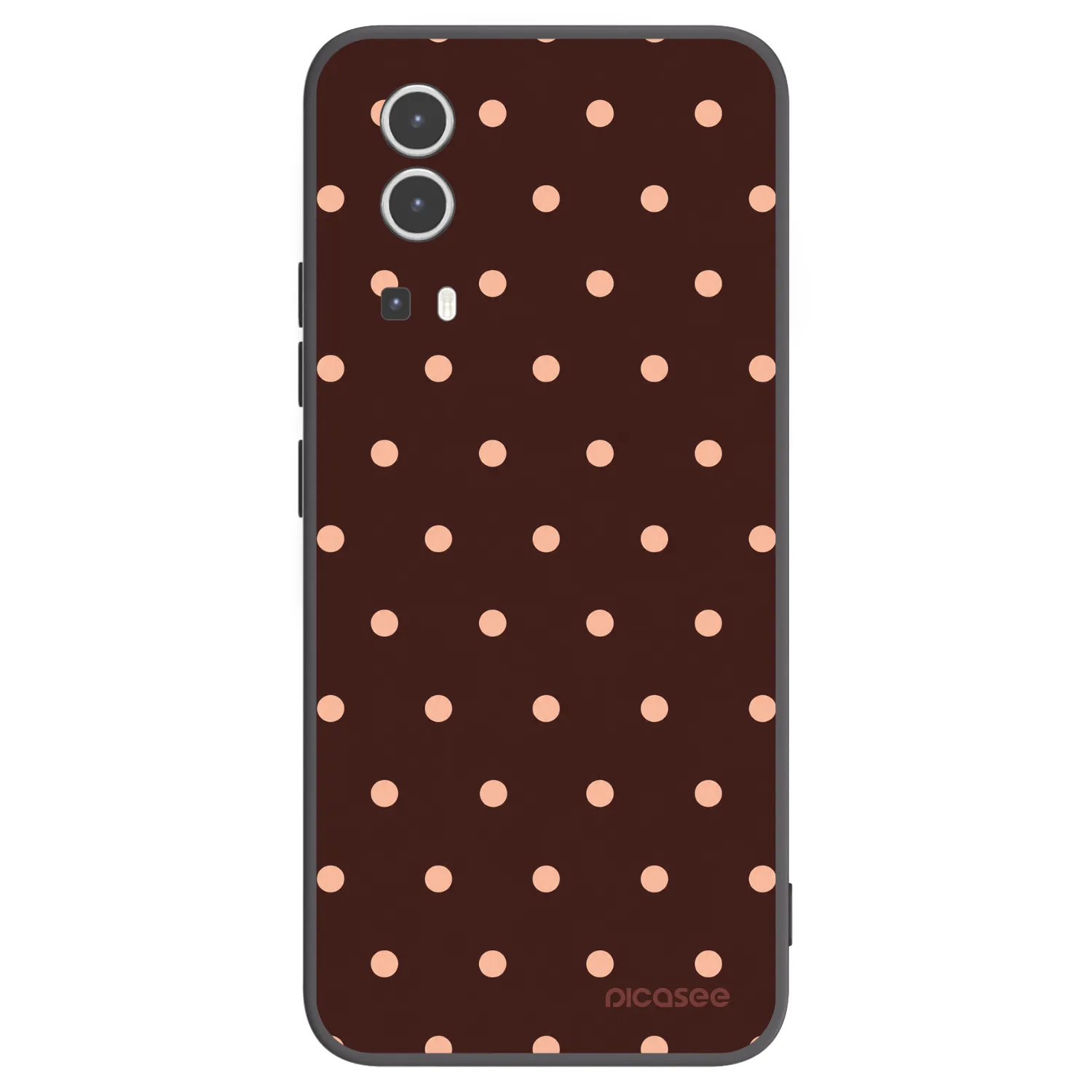 Picasee silikónový čierny obal pre Vivo Y72 5G - Peach Dots & Chocolate