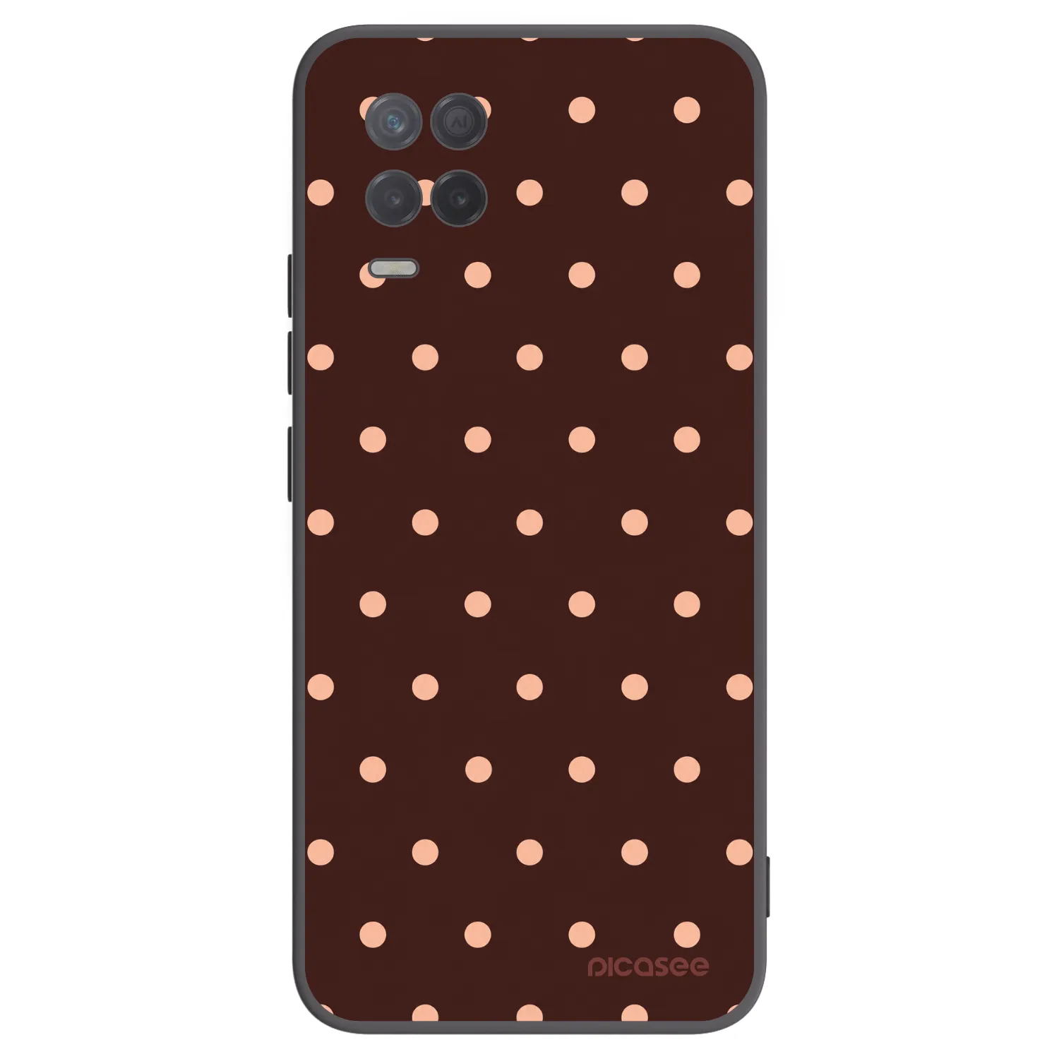 Picasee silikónový čierny obal pre Realme 8 5G - Peach Dots & Chocolate