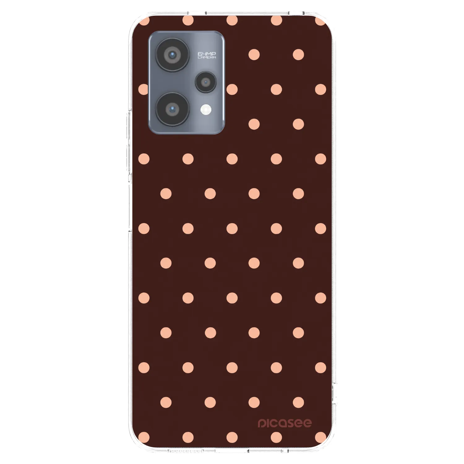 Picasee silikónový prehľadný obal pre Realme 9 Pro 5G - Peach Dots & Chocolate