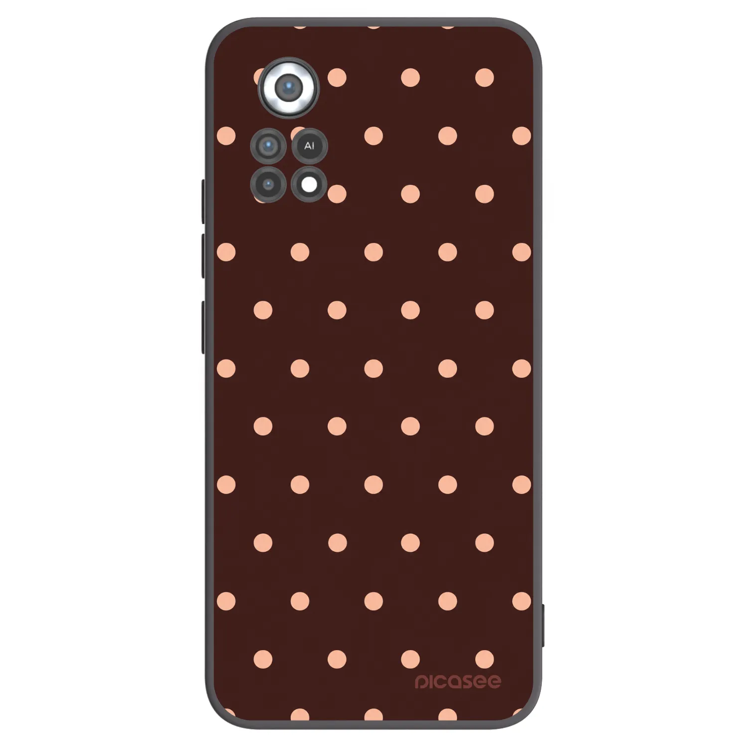 Picasee silikónový čierny obal pre Xiaomi Poco X4 Pro 5G - Peach Dots & Chocolate