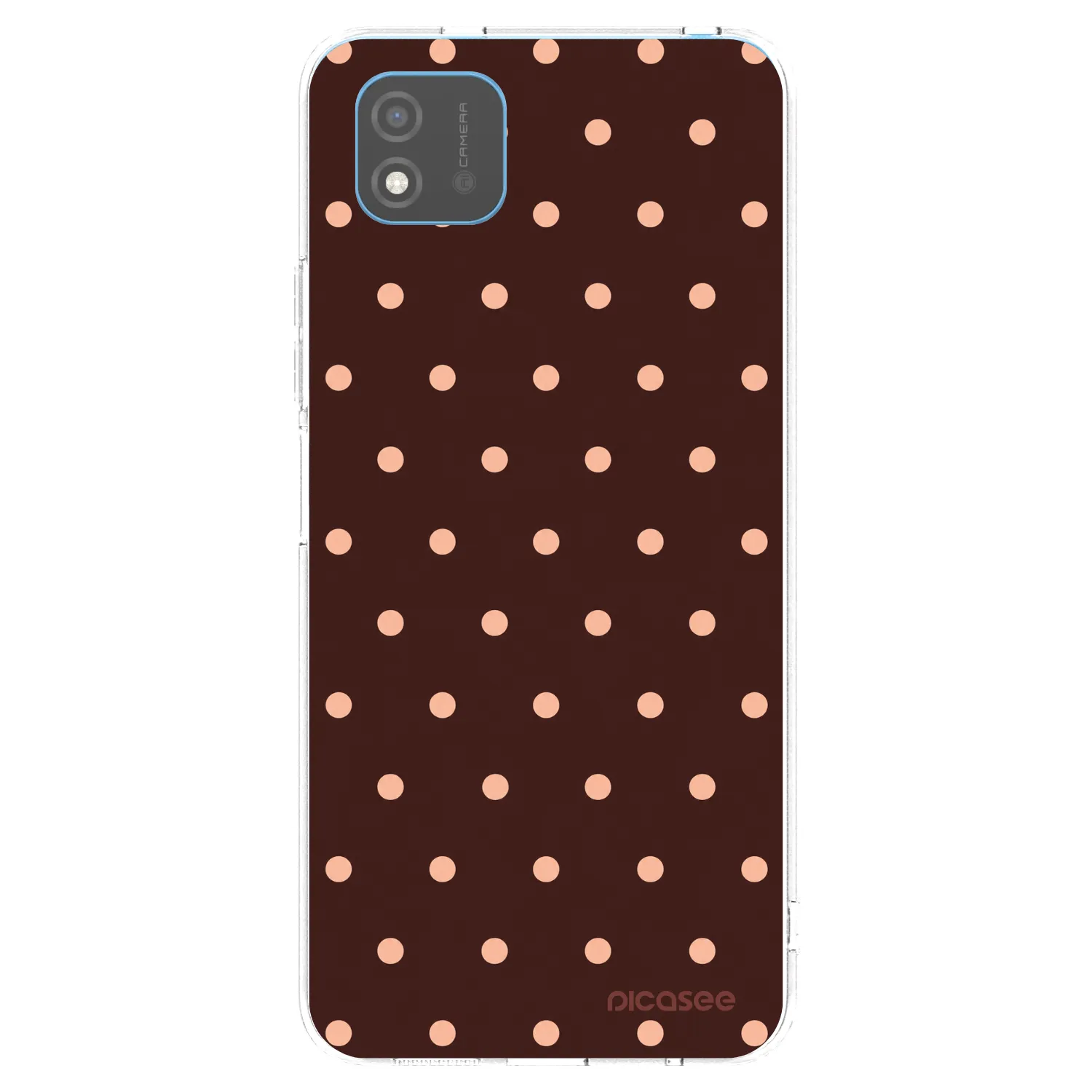Picasee silikónový prehľadný obal pre Realme C11 (2021) - Peach Dots & Chocolate