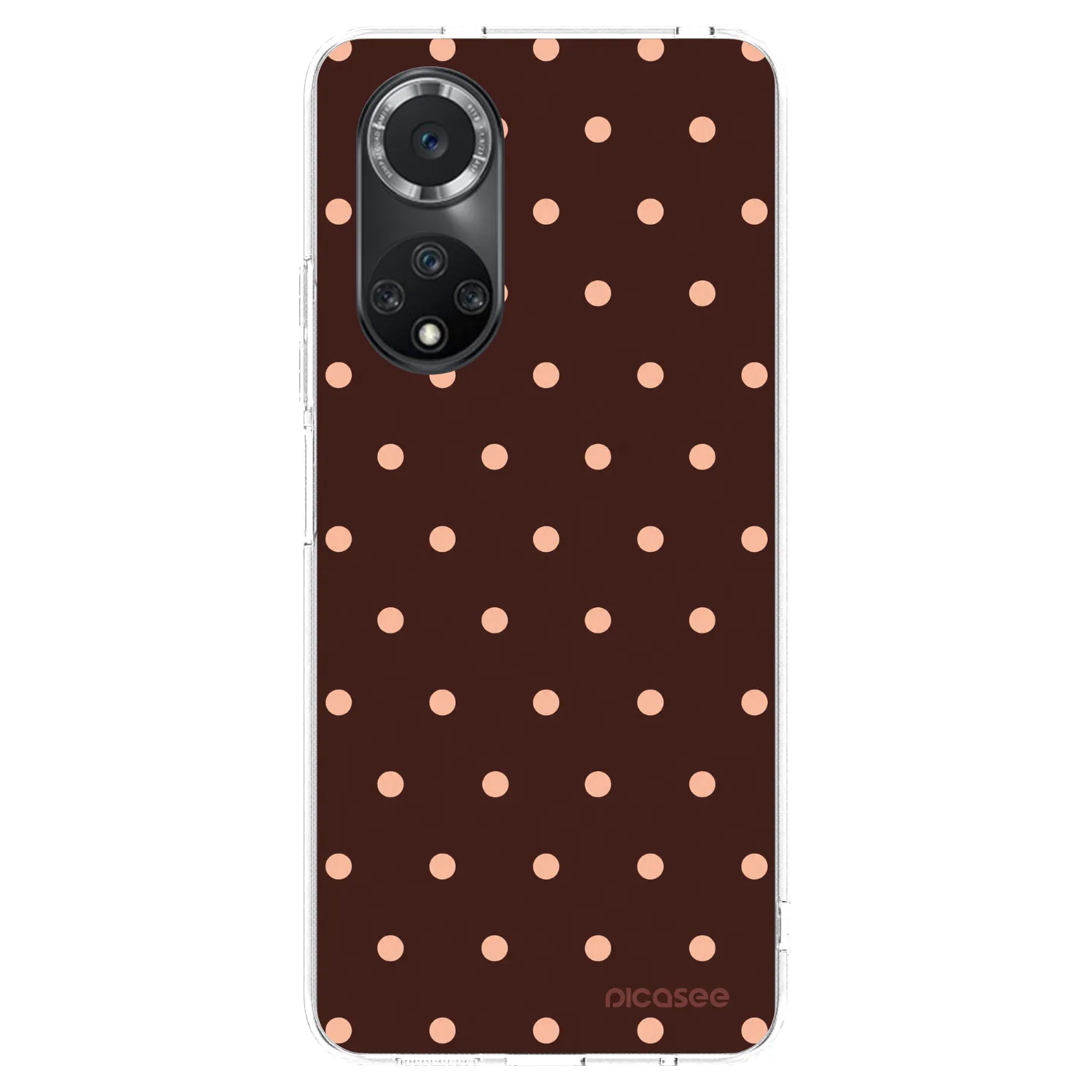 Picasee silikónový prehľadný obal pre Huawei Nova 9 SE - Peach Dots & Chocolate