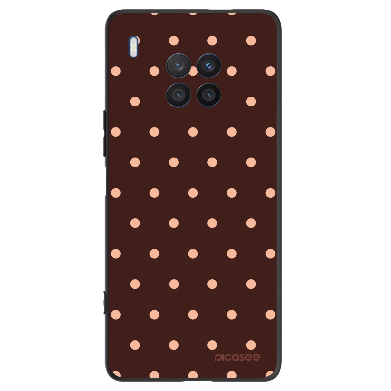 Picasee silikónový čierny obal pre Honor 50 Lite - Peach Dots & Chocolate