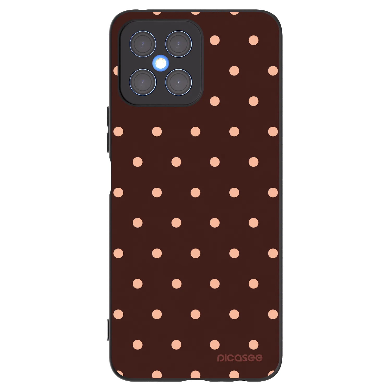 Picasee silikónový čierny obal pre Honor X8 4G - Peach Dots & Chocolate
