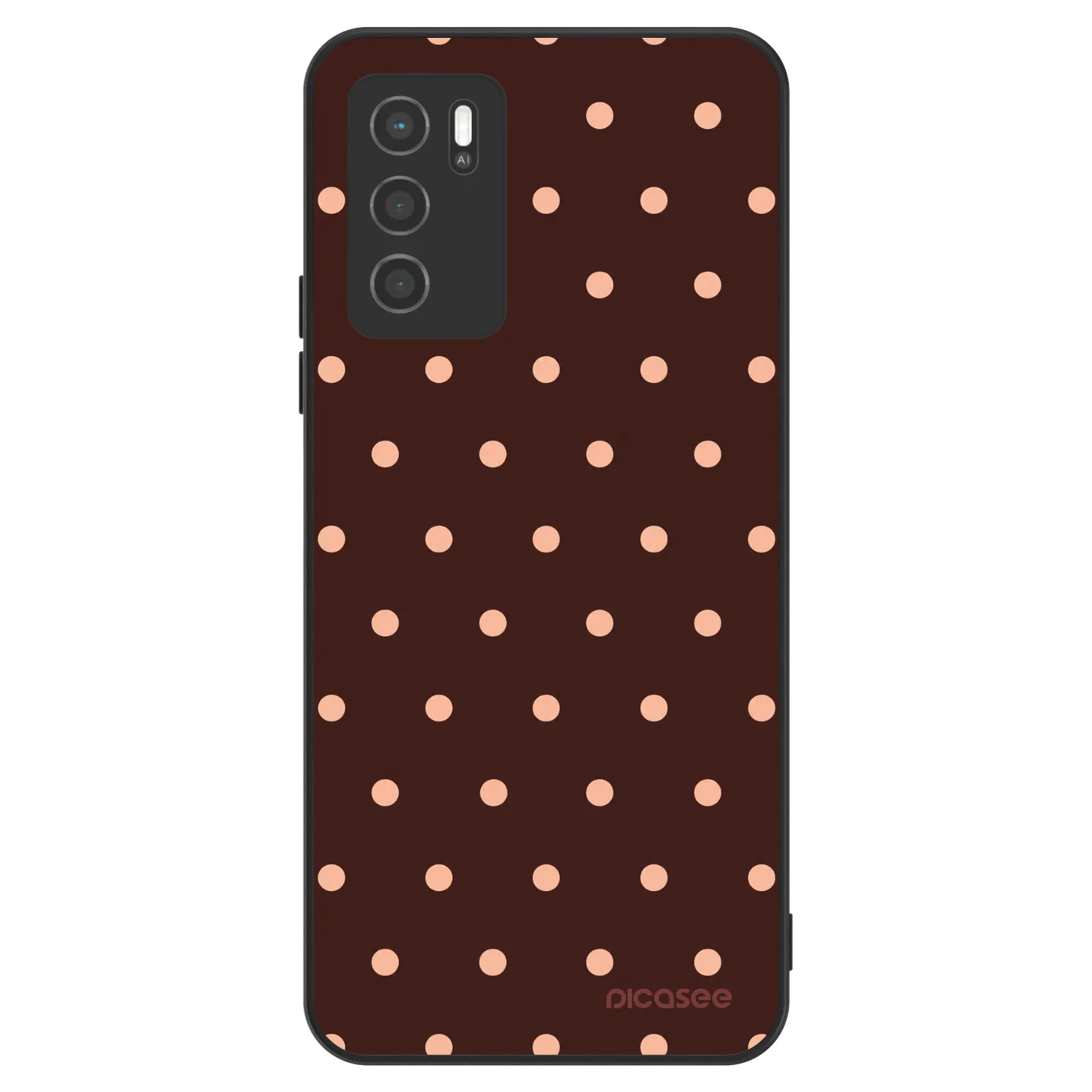 Picasee ULTIMATE CASE pro OPPO A16 - Peach Dots & Chocolate