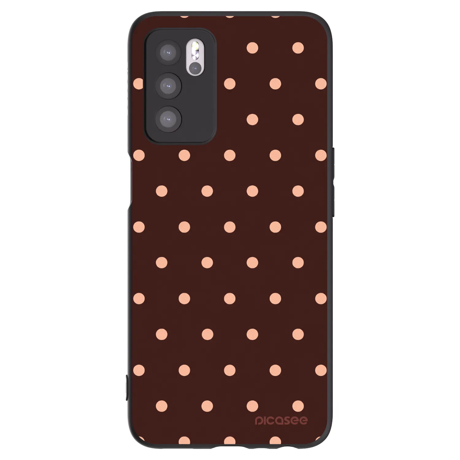 Picasee silikónový čierny obal pre OPPO A16 - Peach Dots & Chocolate