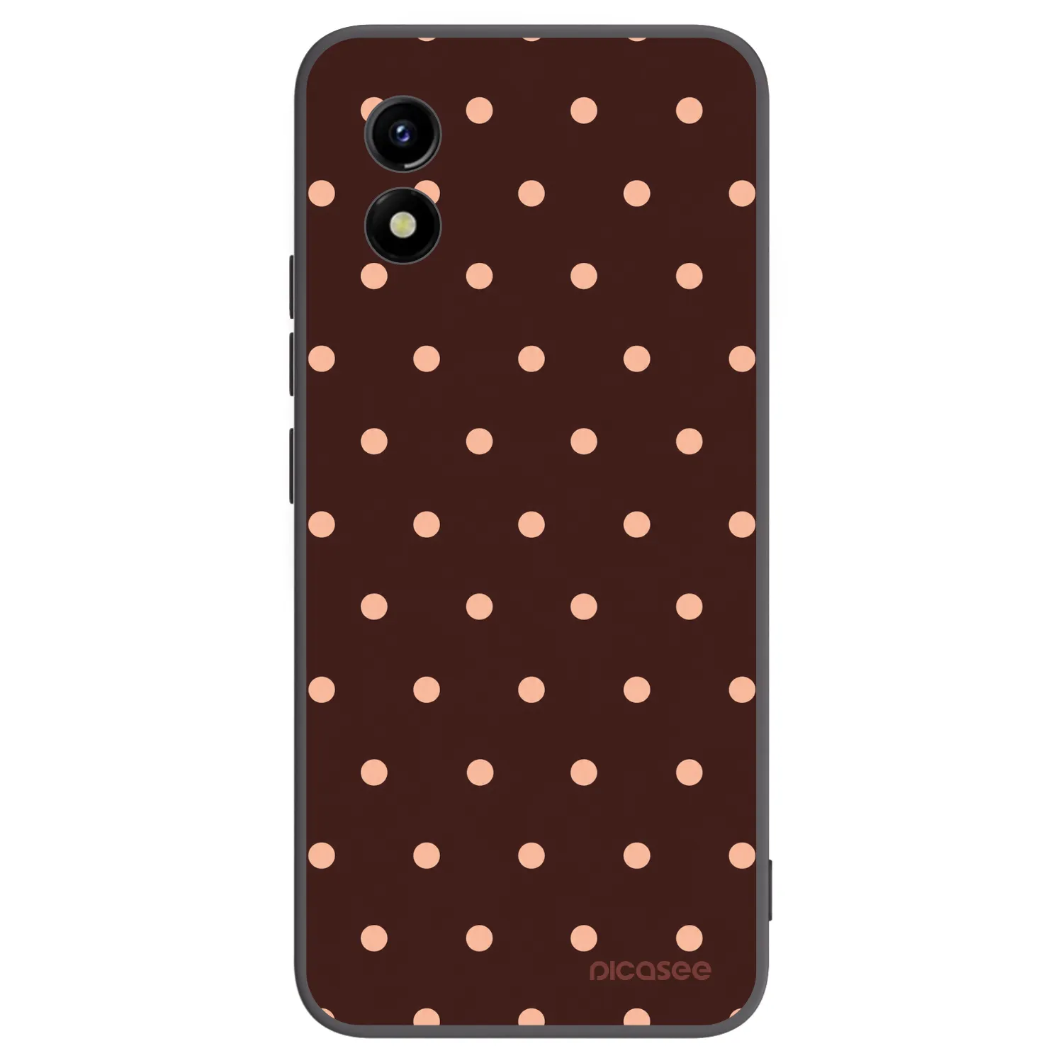 Picasee silikónový čierny obal pre Vivo Y01 - Peach Dots & Chocolate