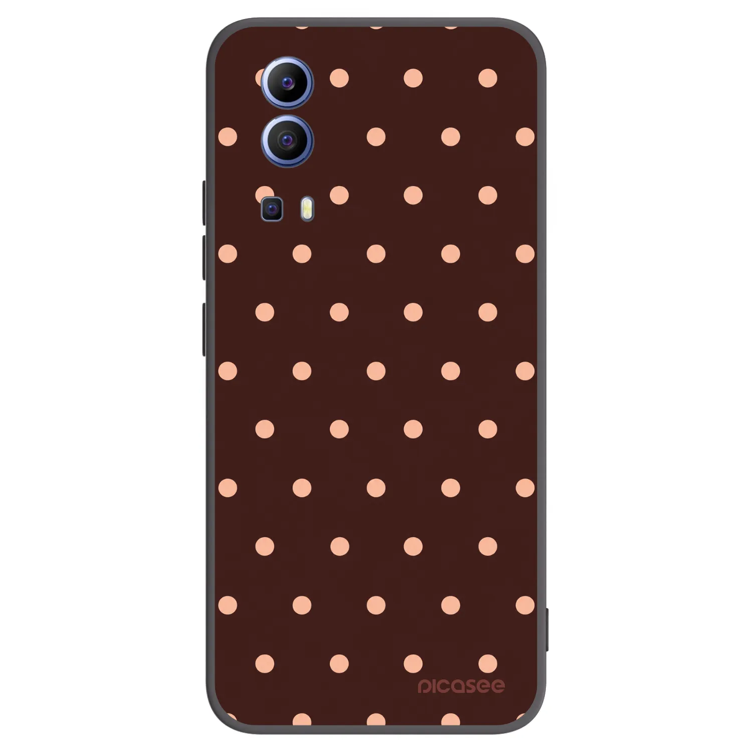 Picasee silikónový čierny obal pre Vivo Y52 5G - Peach Dots & Chocolate