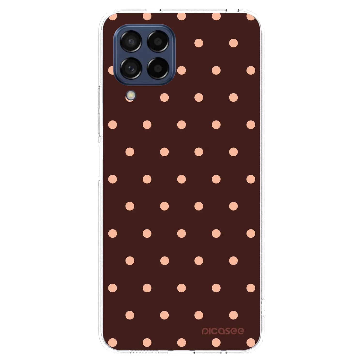 Picasee silikónový prehľadný obal pre Samsung Galaxy M53 5G - Peach Dots & Chocolate