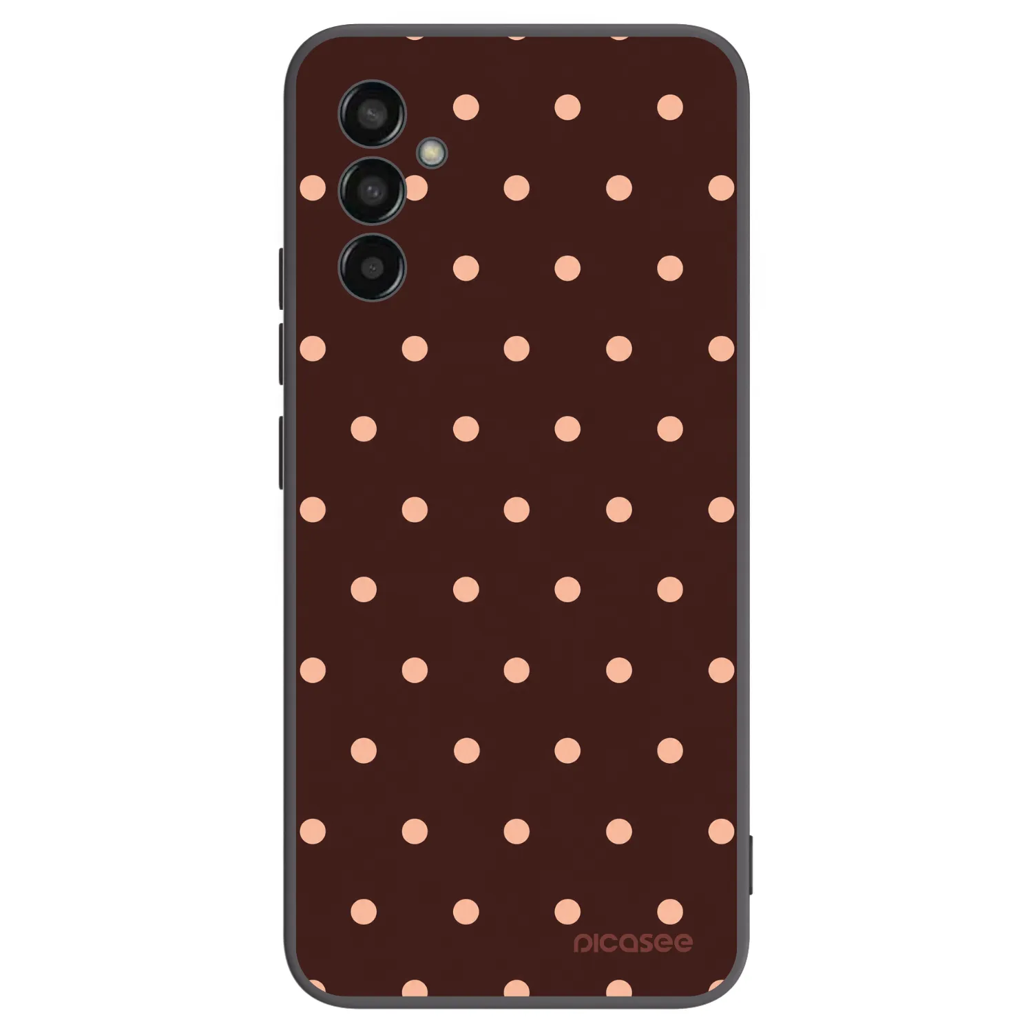Picasee silikónový čierny obal pre Samsung Galaxy M13 M135F - Peach Dots & Chocolate
