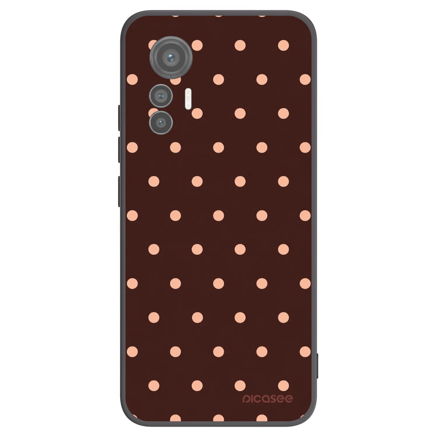 Picasee silikónový čierny obal pre Xiaomi 12 Lite - Peach Dots & Chocolate