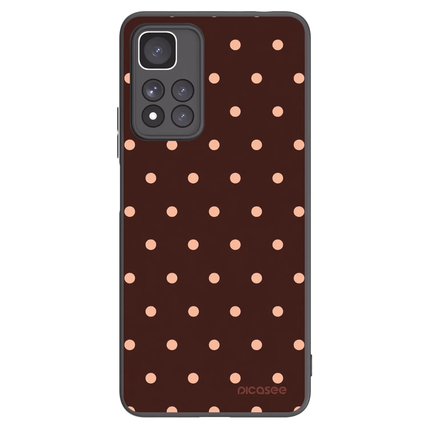 Picasee silikónový čierny obal pre Xiaomi Redmi Note 11 Pro+ 5G - Peach Dots & Chocolate
